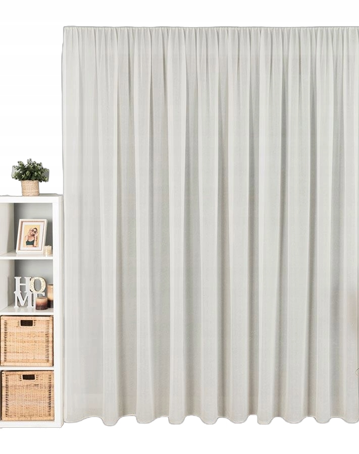 Hotová Záclona Bez Žehlenia Voál Zatvorená S Oloveným Mäsom 600X150 Ecru