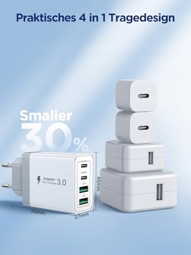 AIONEUS Ładowarka USB C 4 Porty Szybkie Ładowanie 40W Dla iPhone Android — miniatura 5