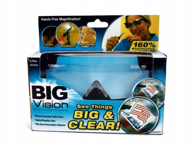 ОЧКИ УВЕЛИЧИТЕЛЬНЫЕ-НА 160% УВЕЛИЧЕНИЯ BIG VISION ЛУПА