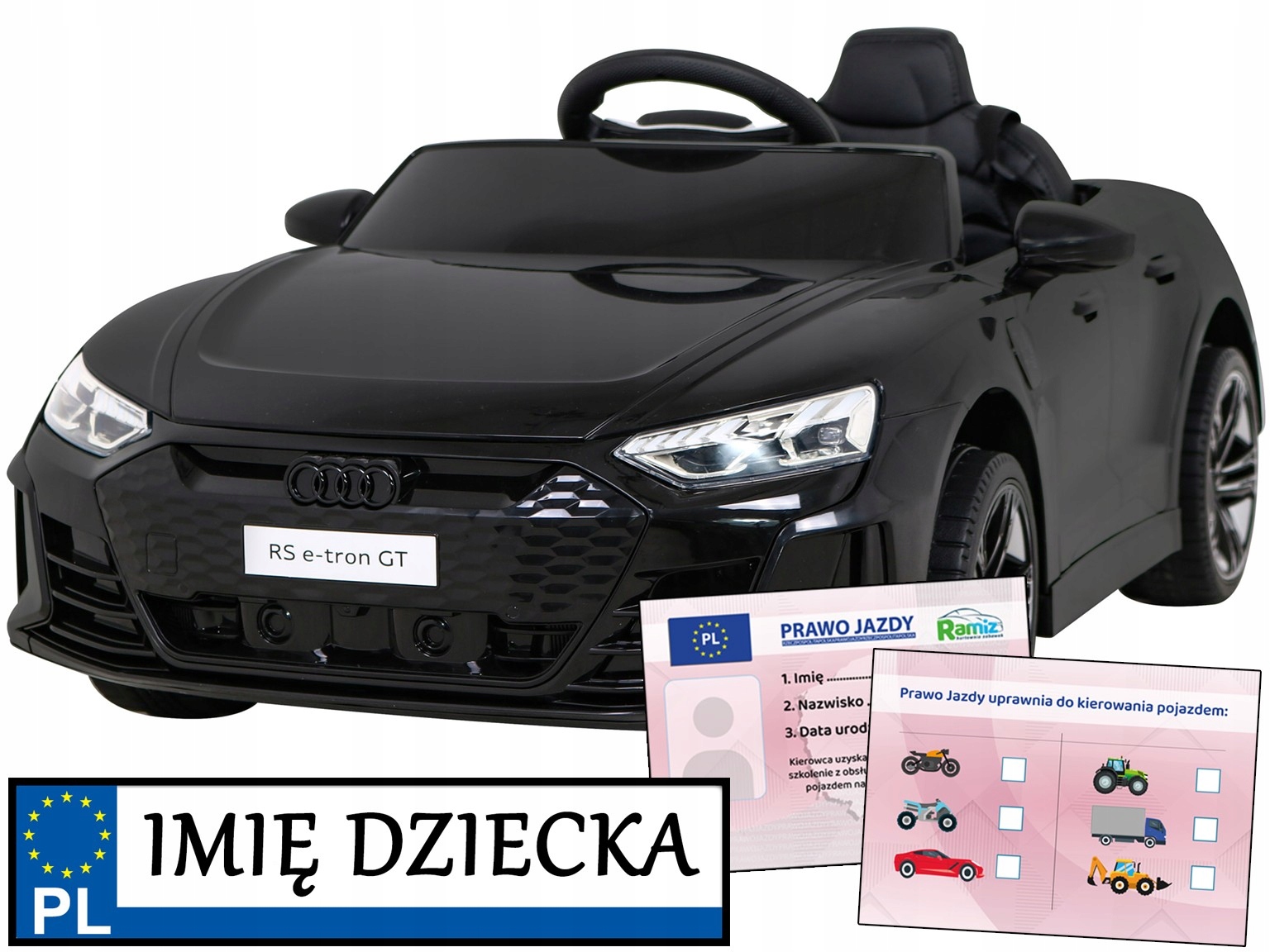 auto na akumulator Audi Rs E-tron Gt sportowa linia Pasy Pilot Koła Eva