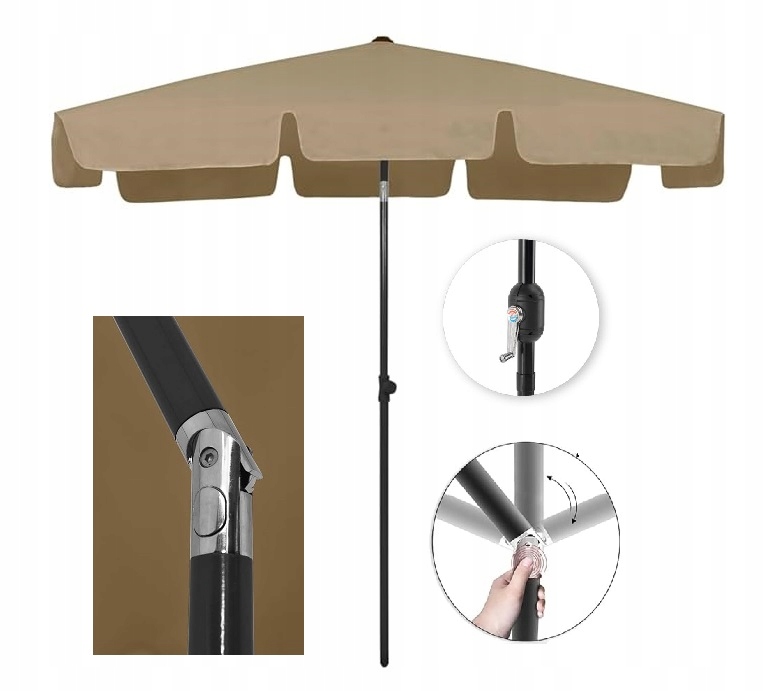 Parasol ogrodowy składany prostokątny z falbaną 125x200 cm Balkonowy