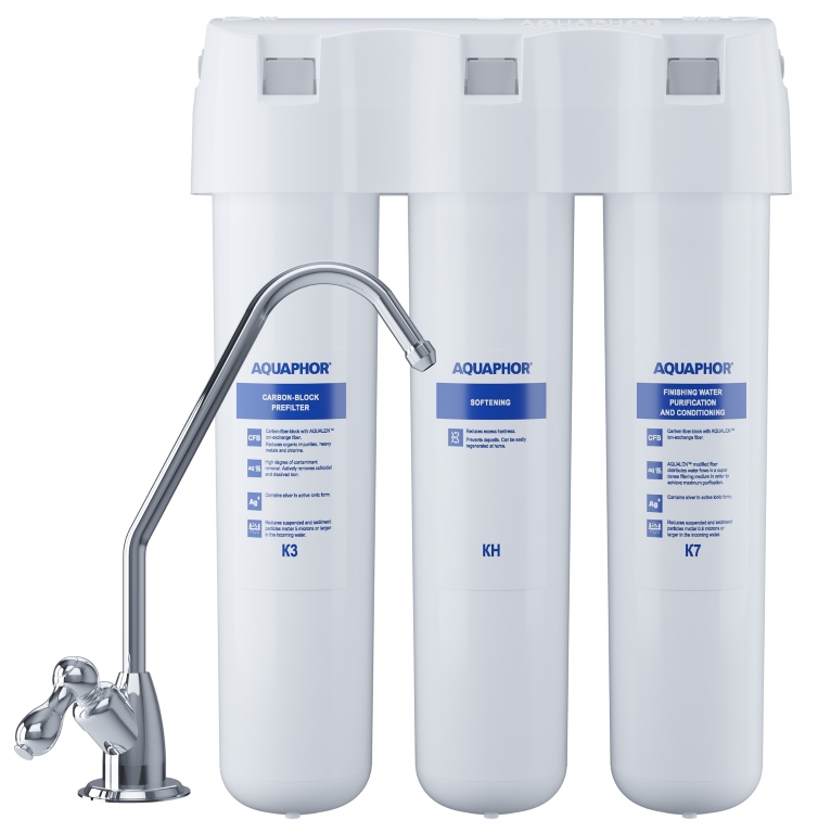 filter Aquaphor Podlahový s batériou, 3-stupňová filtrácia do 6000 l