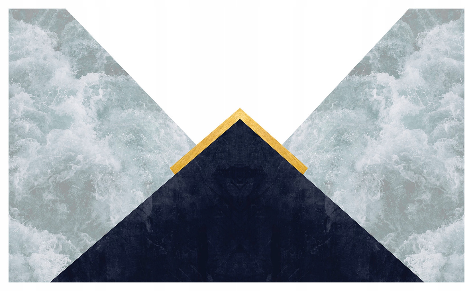 Fototapeta Geometrické trojúhelníky Granátové jablko zlato a bílá vinylová 368x280 lepidlo