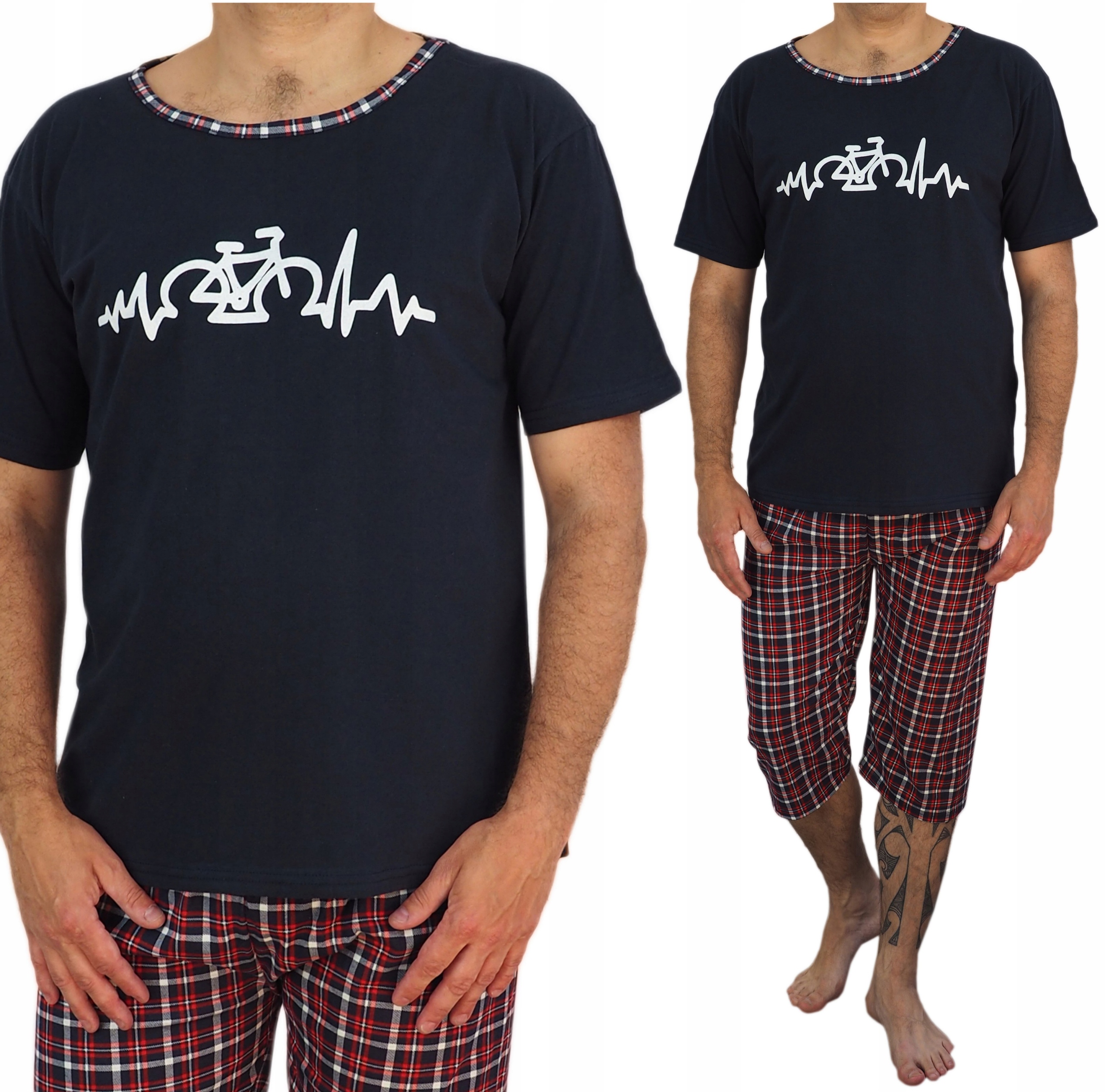 

Piżama Męska 2XL kratka Bawełna chłopak Rower XXL