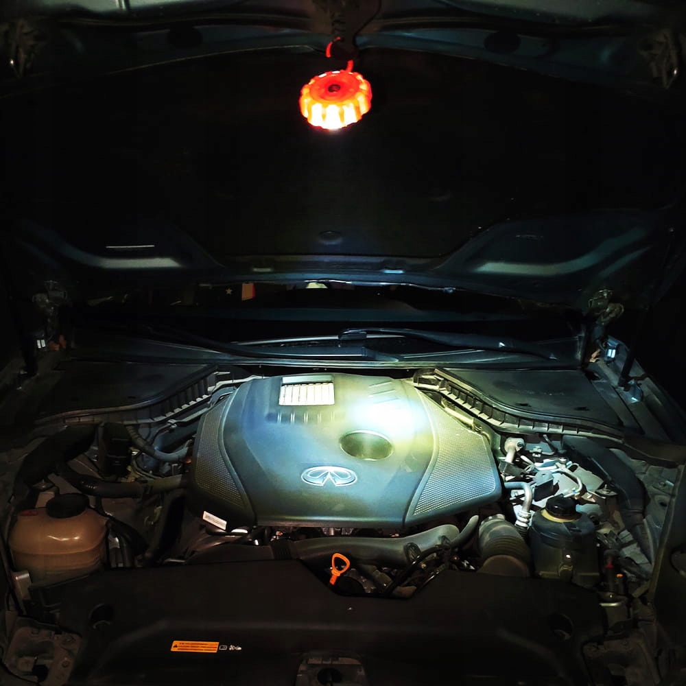 LAMPA OSTRZEGAWCZA FLARA KOGUT STROBOSKOP BŁYSKOWA LED MAGNES HAK DYSK Stan opakowania oryginalne