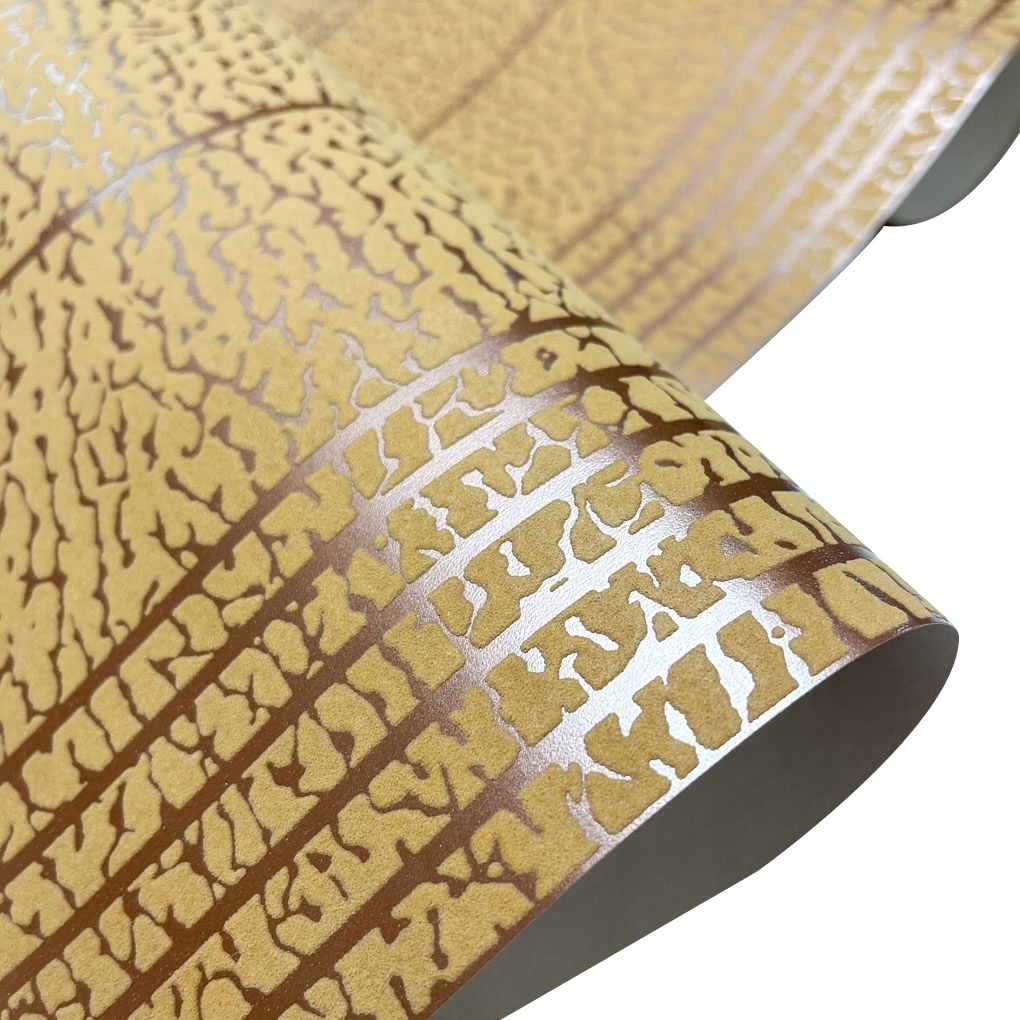 TAPETA WINYLOWA WYPUKŁA PIANKA TEKSTURA PASY PRĄŻKI BŁYSZCZĄCE MIEDŹ 137509 Liczba m² w ofercie 5.3 m²