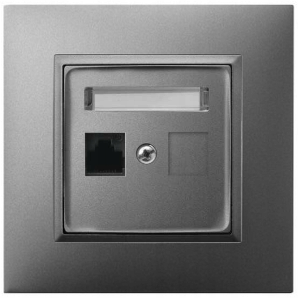 GNIAZDO INTERNETOWE RJ45 SZARY OSPEL ARIA