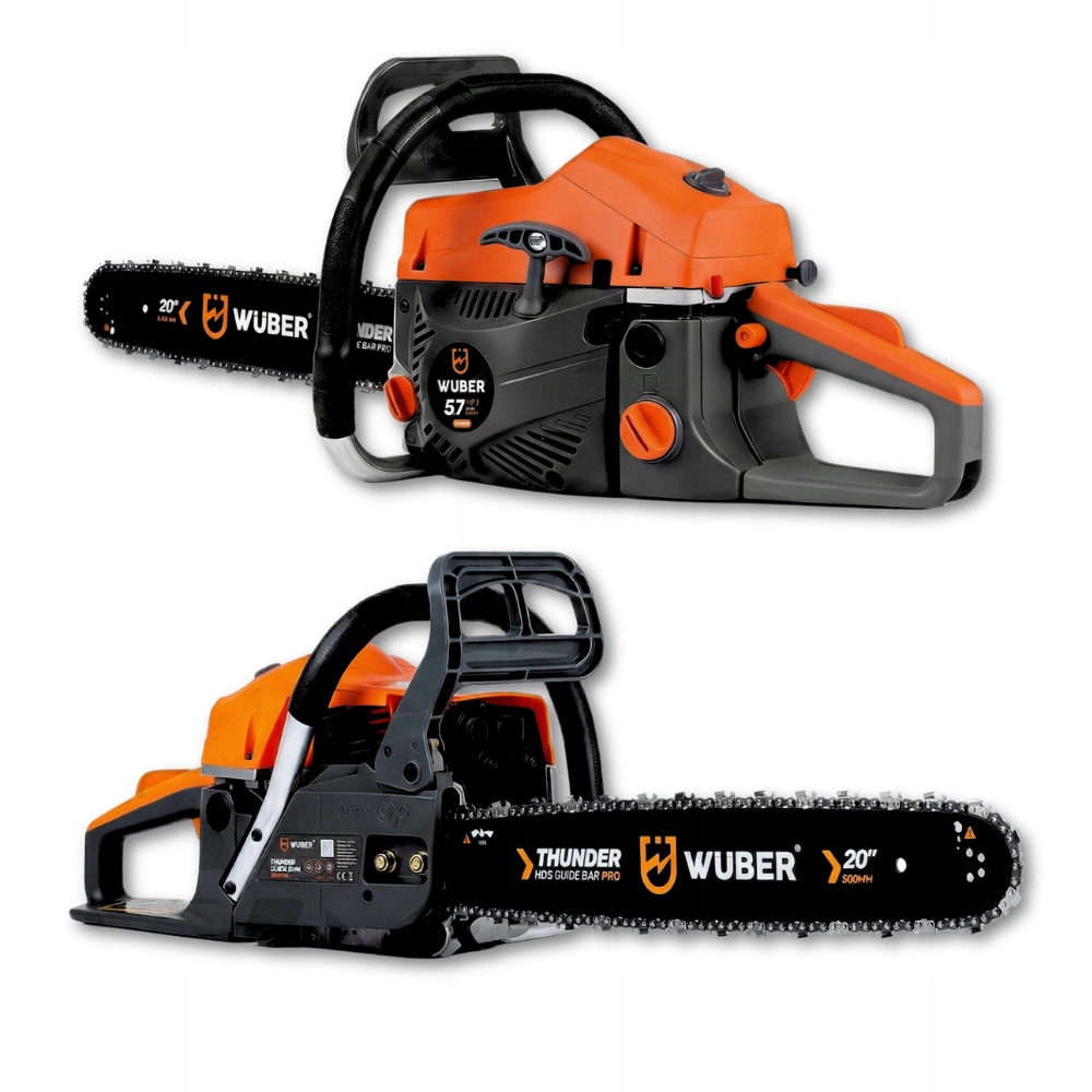 Benzínová Pila Řetězová pila na dřevo 5,7KM +2 vedení olej +2x řetěz.