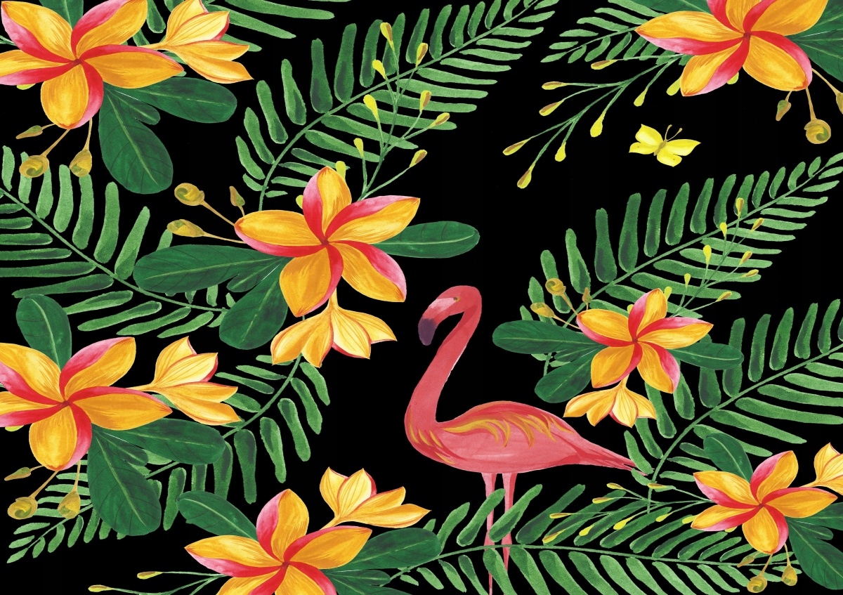 

Fototapeta Flizelina Kwiaty Flamingi 312x219