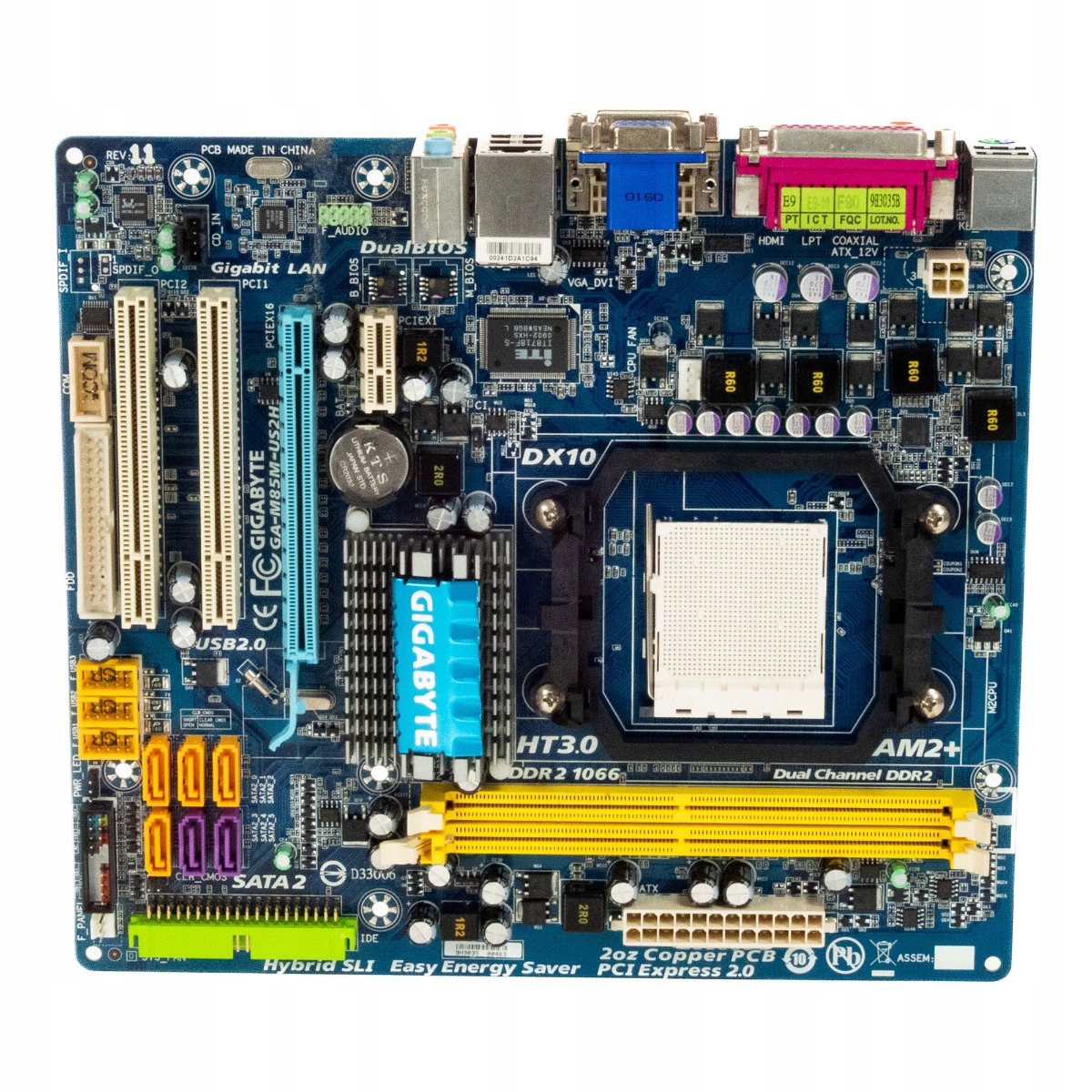 Gigabyte GA-MA785GM-US2H Socket AM3/AM2+/AM2 DDR2 PCIe Pci mATX