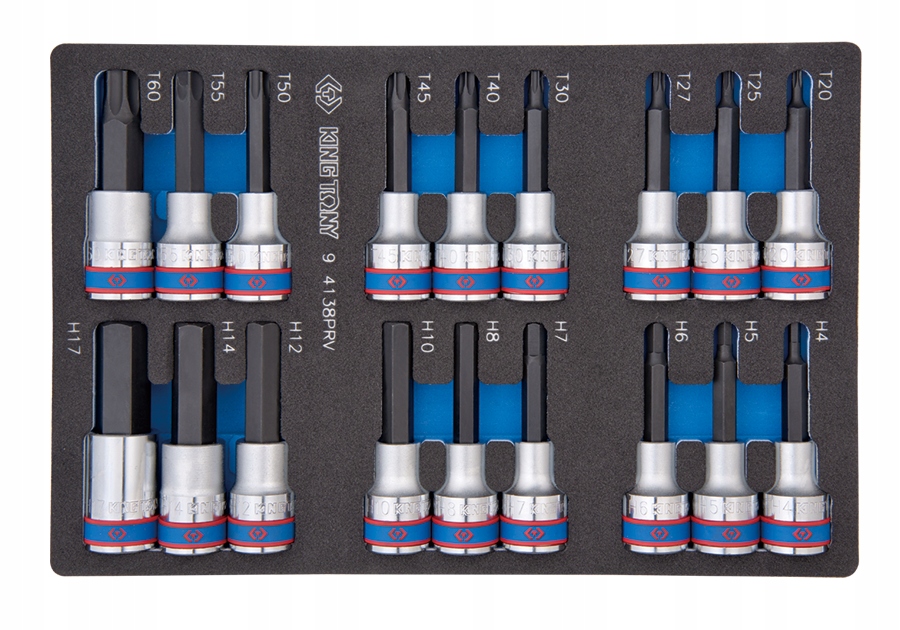 King Tony Sada Bitov S Nástavcom 1/2'' Torx T20-T60 Ampulový Hex H4-H17