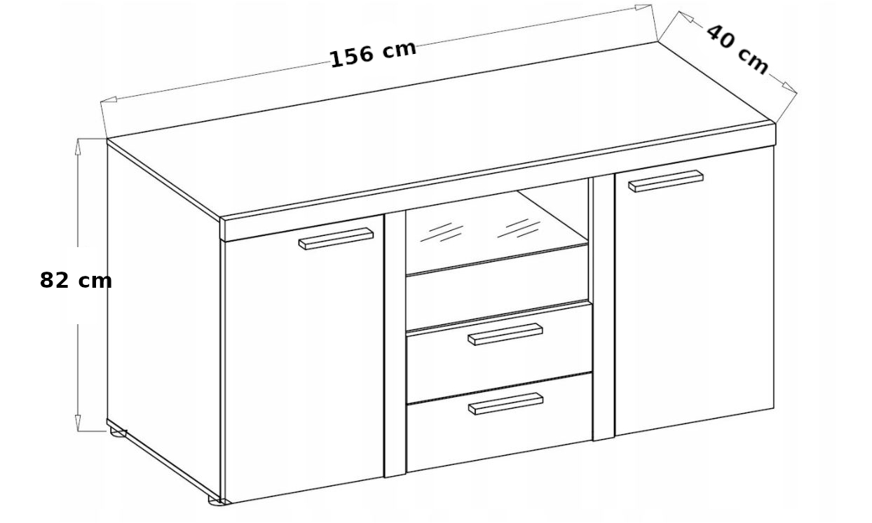 Komoda Z Szufladami Szafka Barek Do Salonu Dąb Lefkas ARJAR Kod producenta 5903736001110