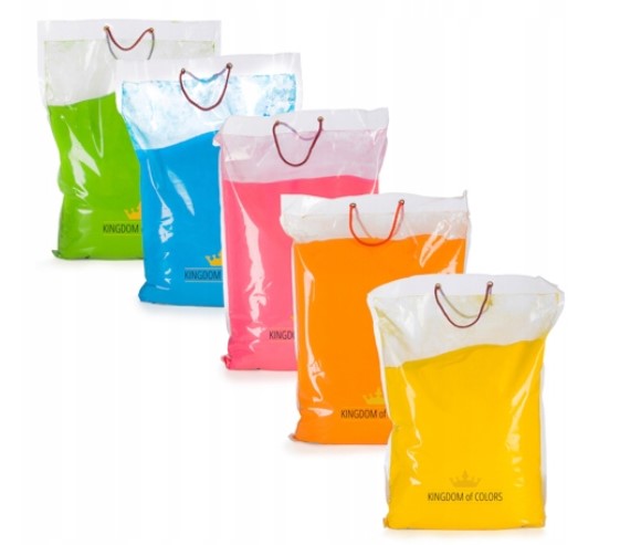 Barevný prášek Holi 5 x 1 kg Neon Uv ultrafialový písek na párty 5 kg