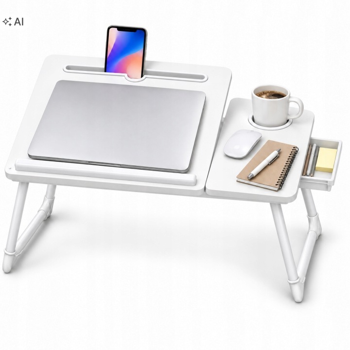 Podstawka stolik pod laptopa do łóżka z poduszką na myszkę tablet i telefon