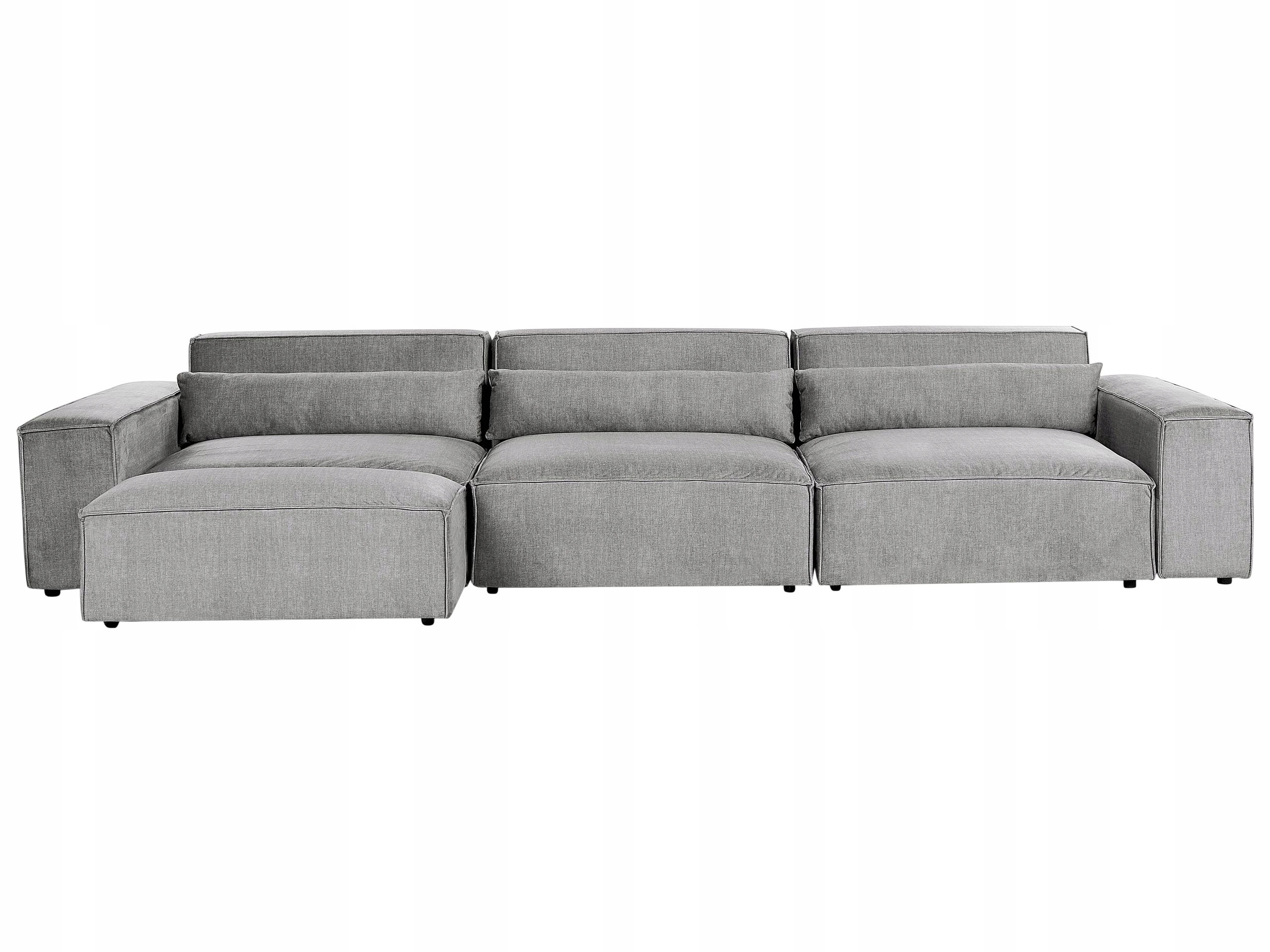 Sofa modułowa 3-osobowa z otomaną brązowa