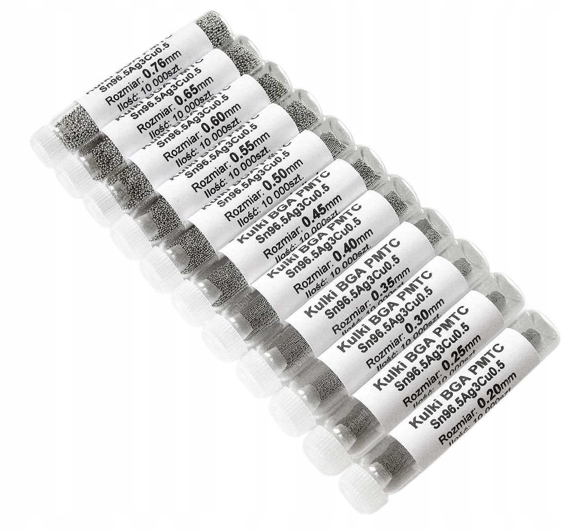 Bezolovnaté Kuličky Bga Pmtc Set 11x 10000ks