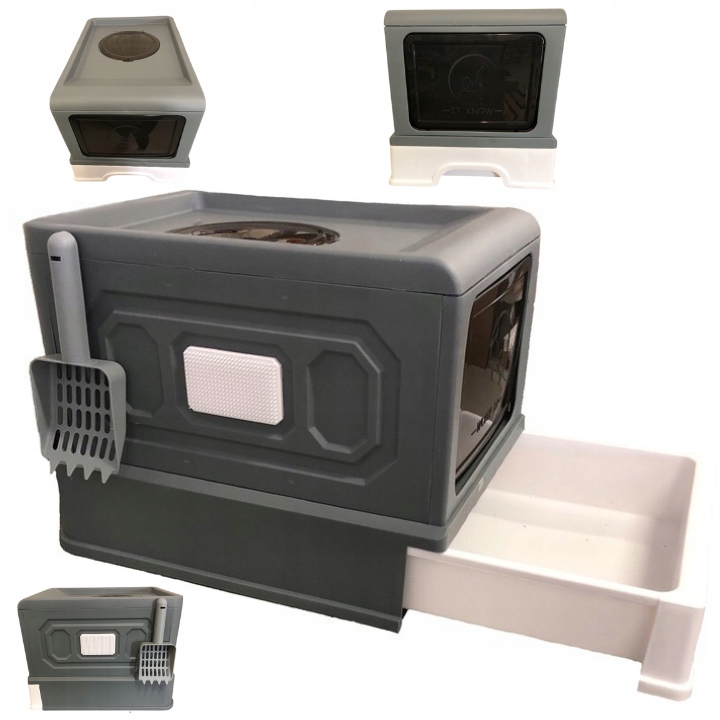 Duża Kuweta Dla Kota Z Szufladą Składana Łopatka Pudełko Z Szufladką Koty