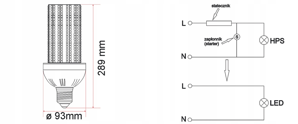 Żarówka przemysłowa wodoodporna LED CSN-60W Marka inny