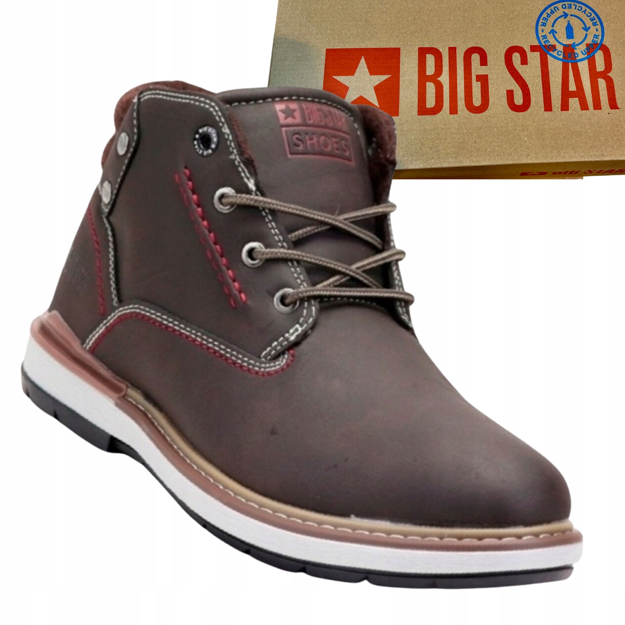 Big Star BB174060 pánské boty kůže hnědá khaki vel. 44