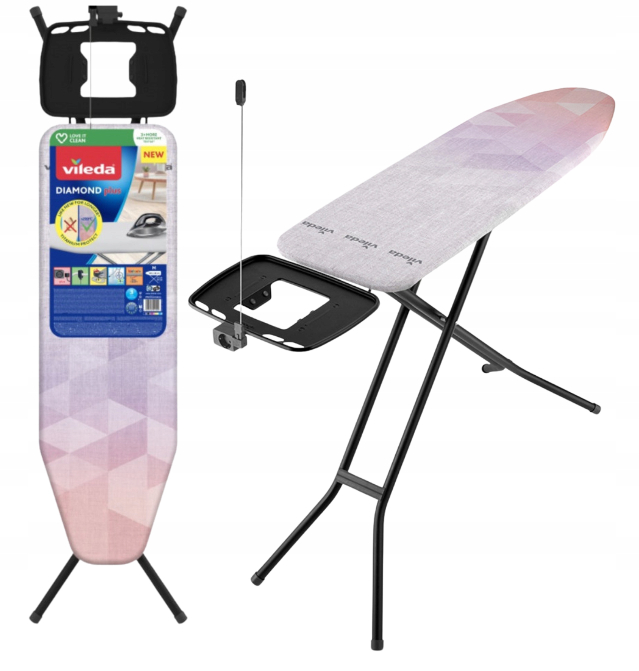 Deska do prasowania Vileda Diamond Plus Tytanowa powłoka Podstawa XL