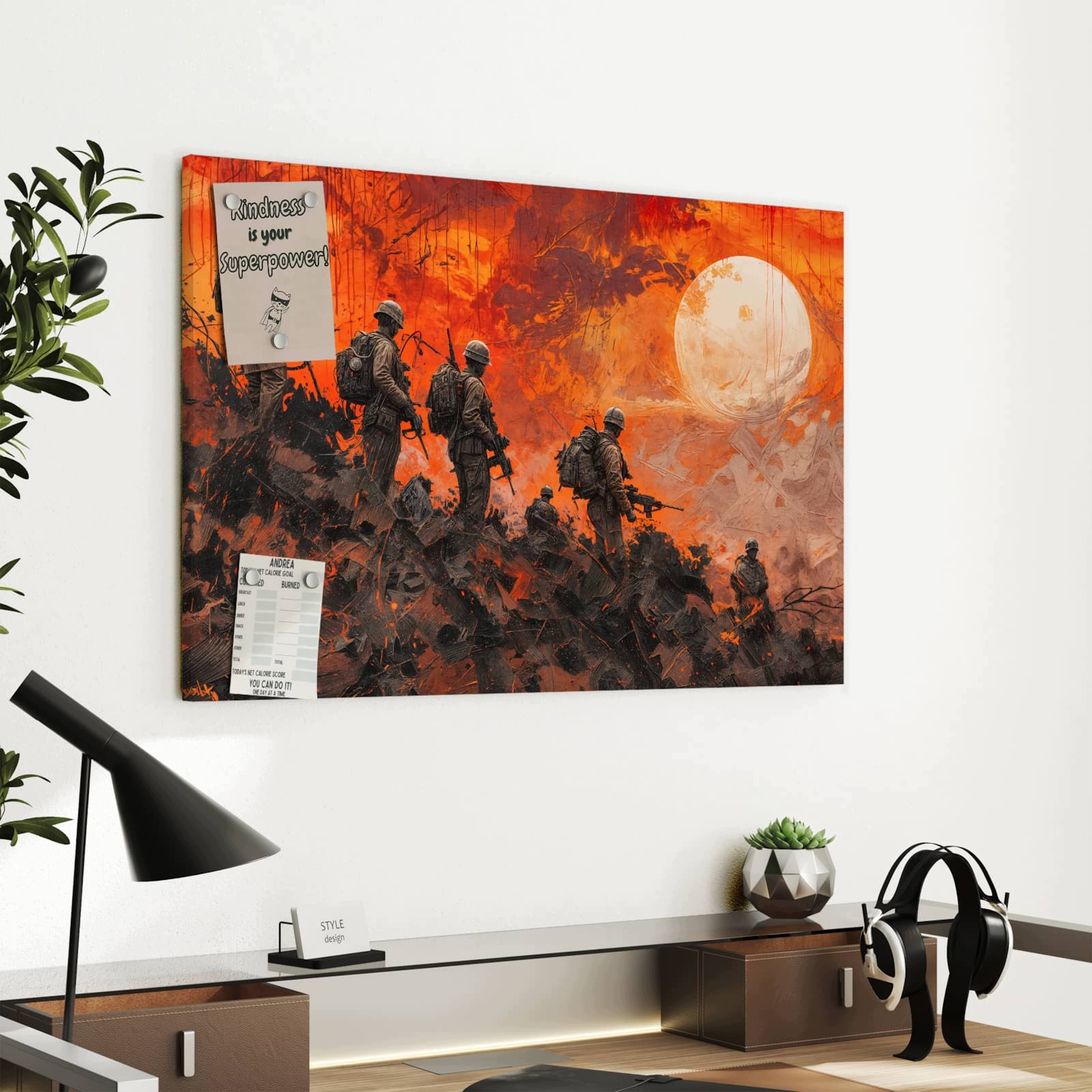 Magnetická tabule Žolnierze Západ slunce 60 × 40 cm
