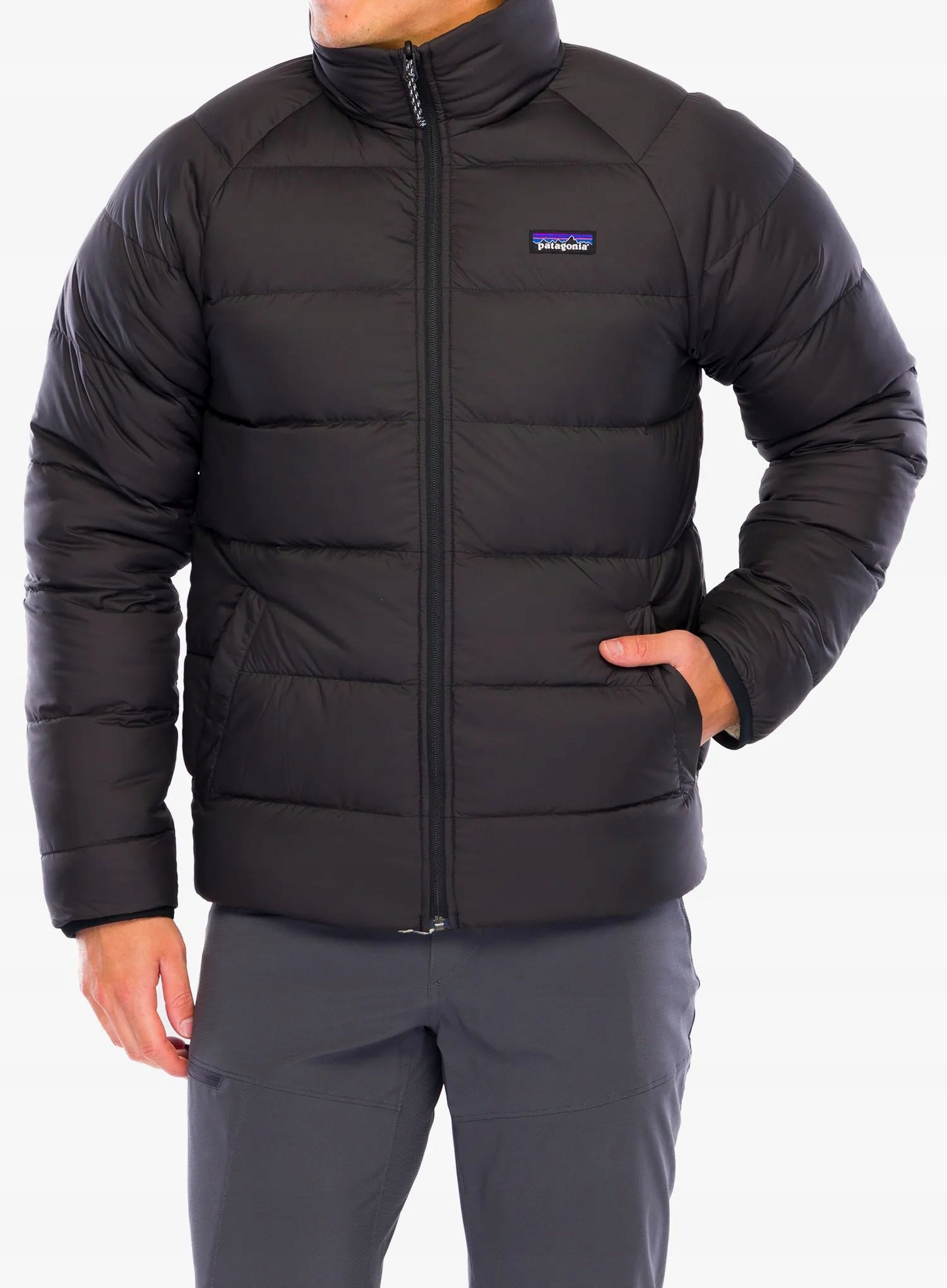 Péřová bunda Patagonia Reversible Silent Down Jacket černá L
