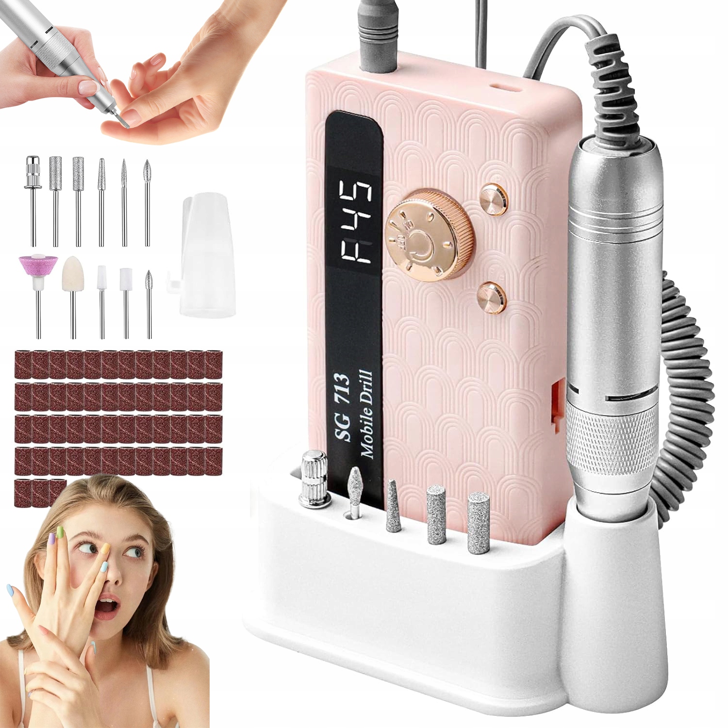 Bruska Na Nehty Bruska Profesionální Sada 45000 Rpm Na Nehty