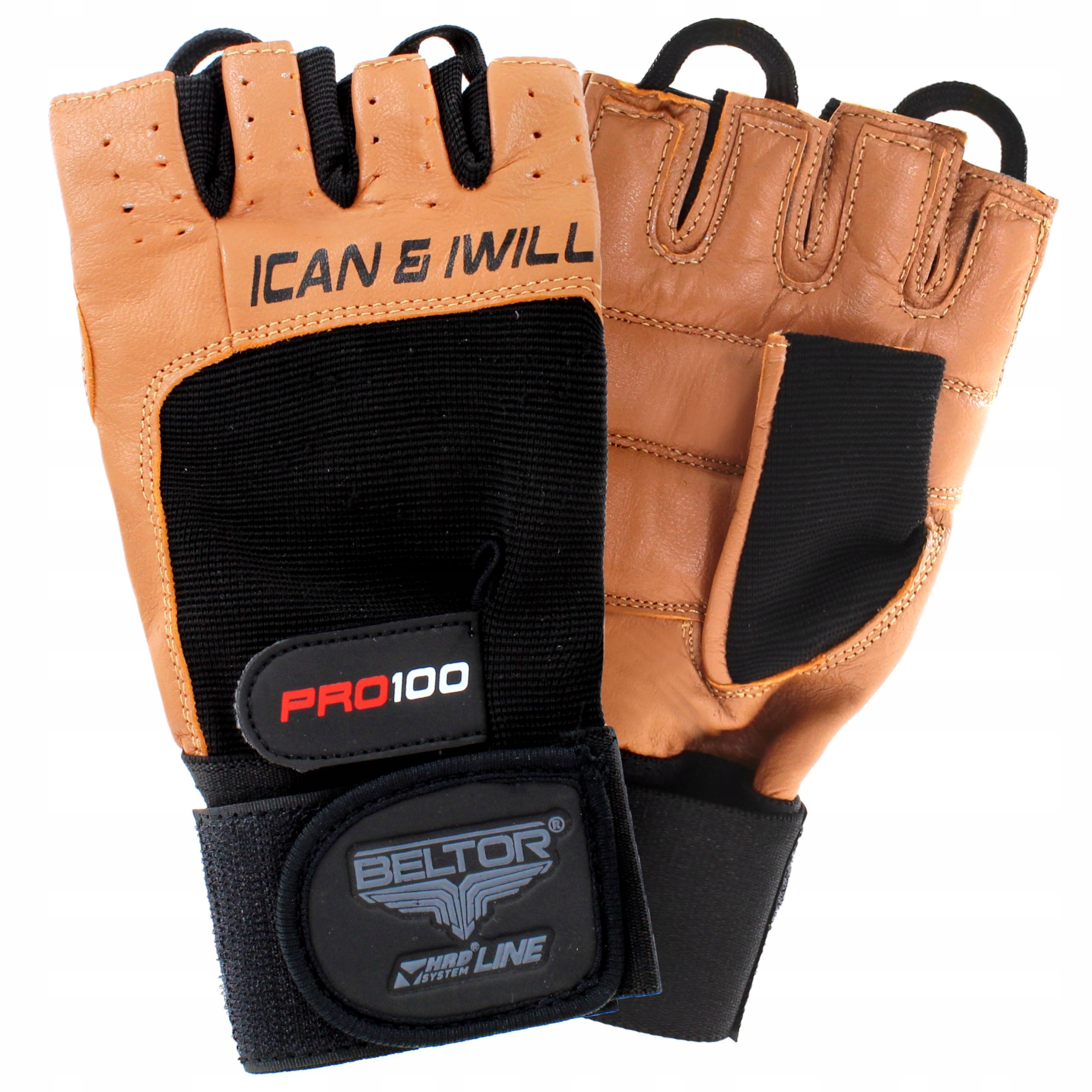 BELTOR TRENINGOWE RĘKAWICZKI NA SIŁOWNIE TRENINGOWE PRO 100 SKÓRZANE M Marka Beltor