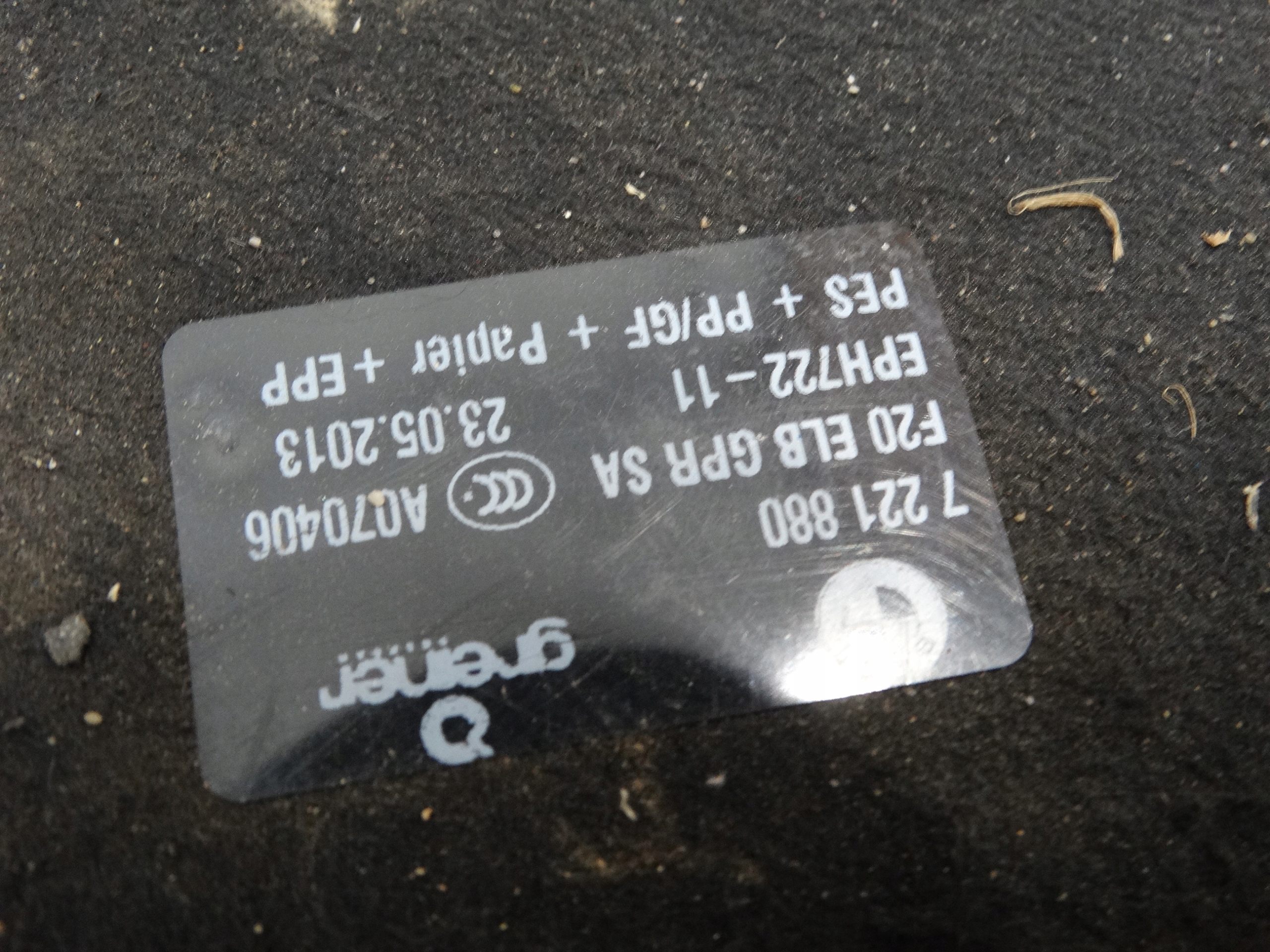 mats floor boot BMW 1 F20 2013R. 7221880