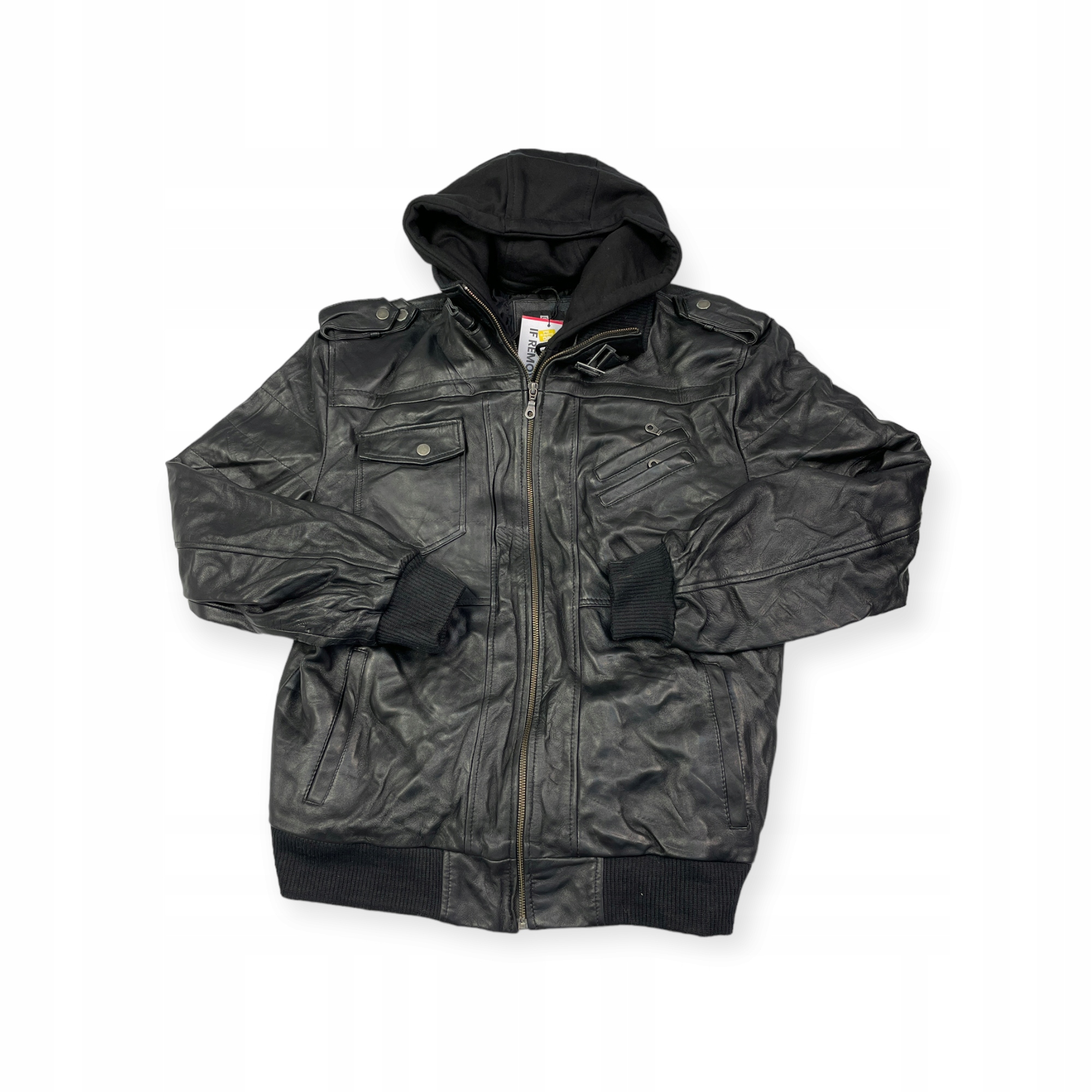 Pánská kožená bunda s kapucí Real Leather L