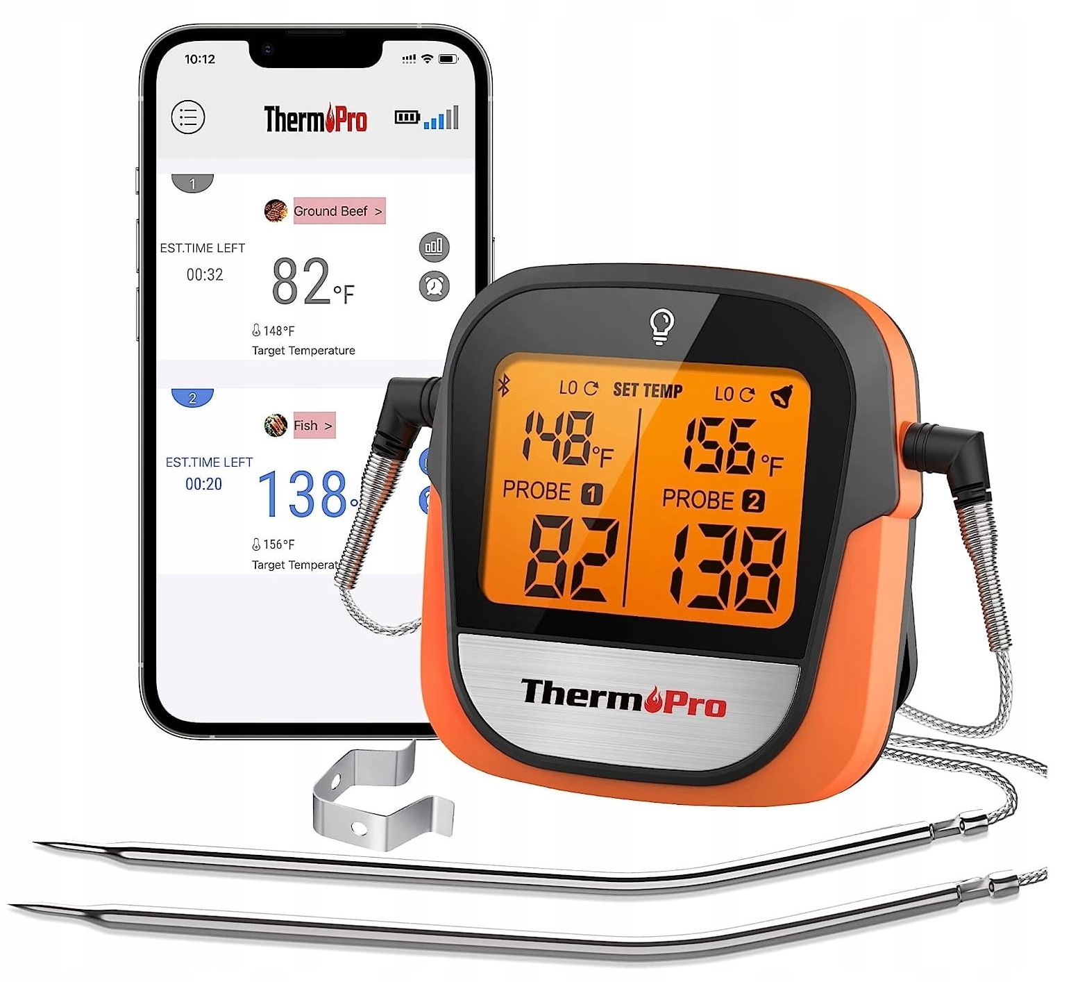 Termometr Bezprzewodowy 2 Sondy Grill Wędzarnia ThermoPro TP-902 Bluetooth