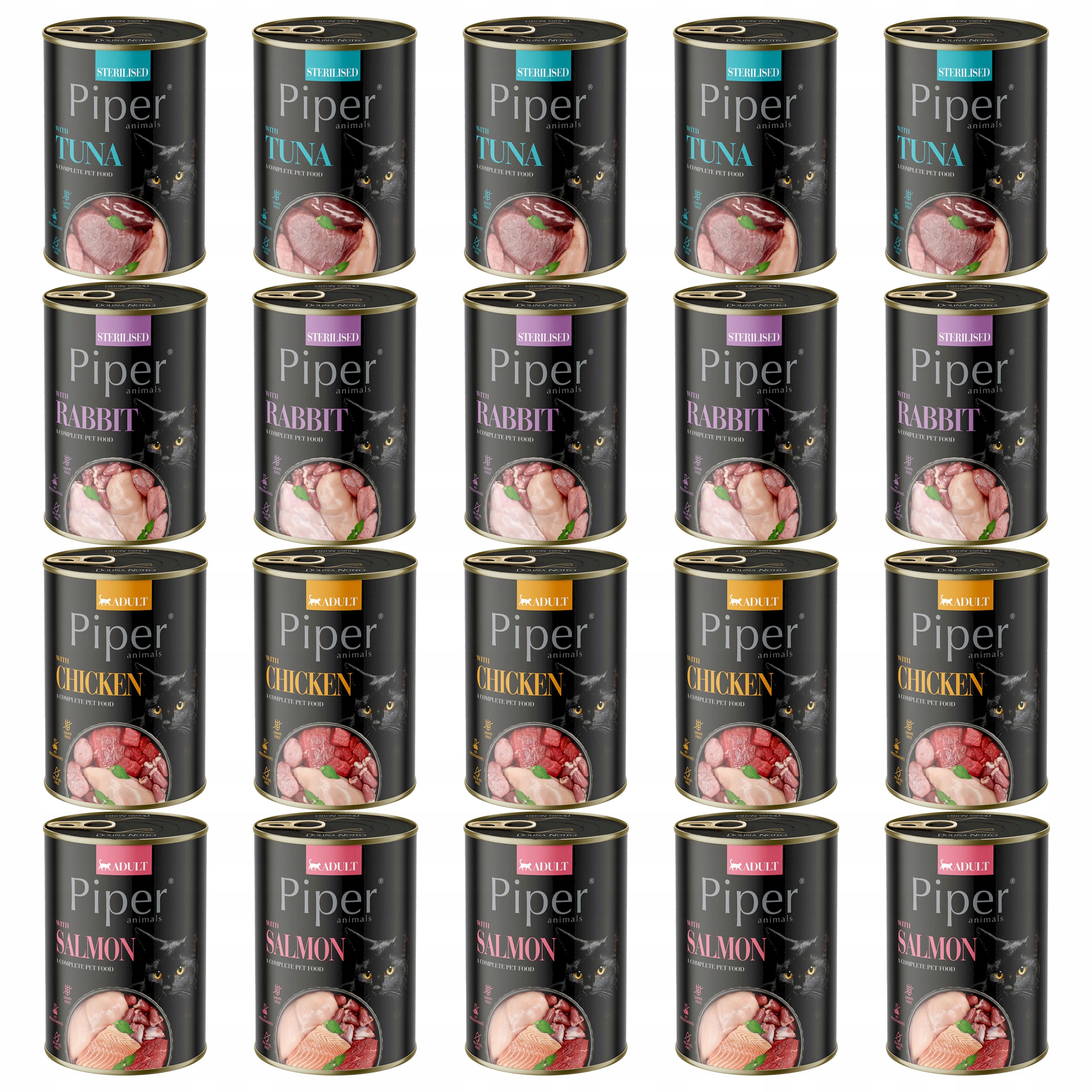 Piper Krmivo mokré pro kočky Dolina Noteci mix chutí 20 x 400 g bez obilovin