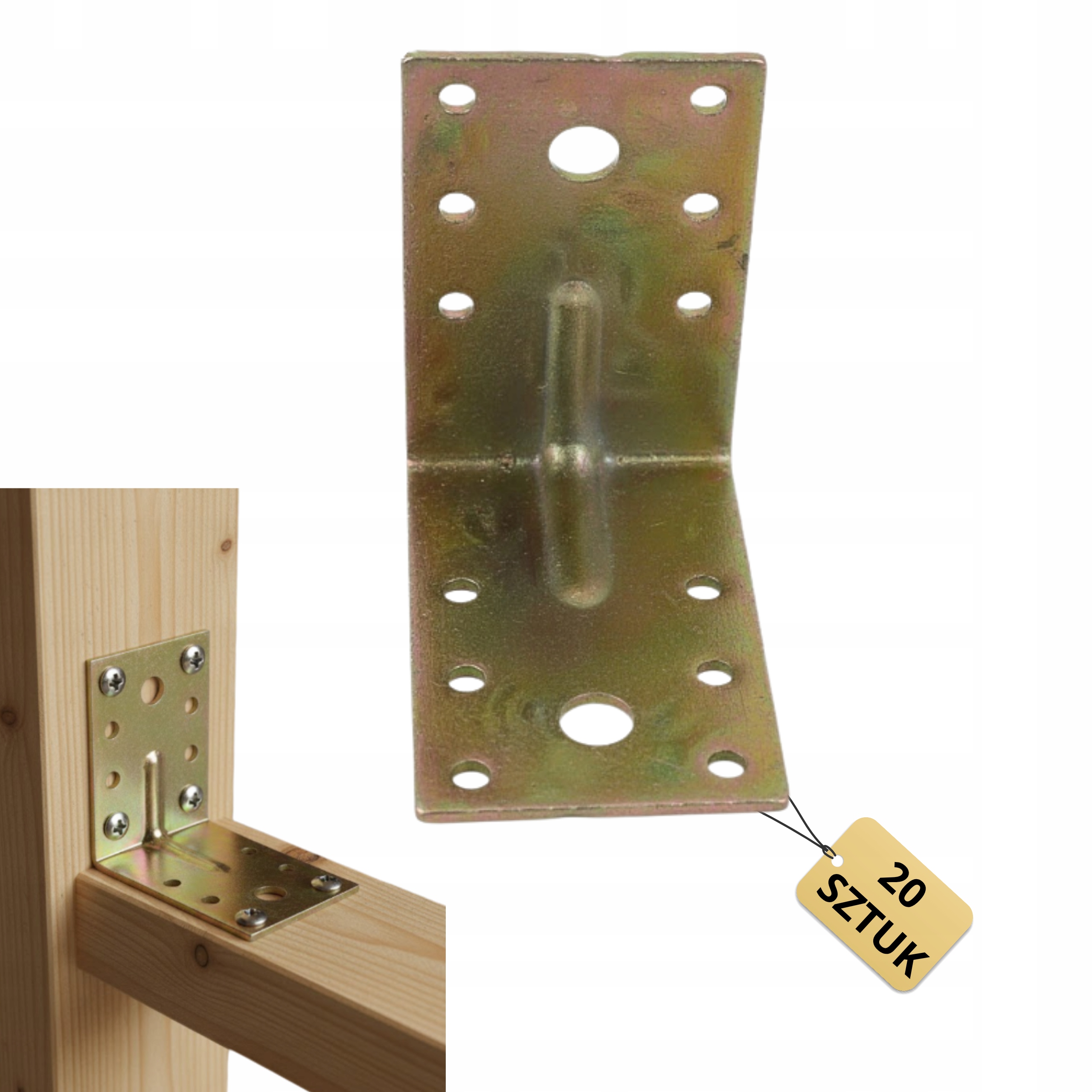 Stavební Úhelník 20 Kusů Zesílený Montážní Tesařský 100X100X70 mm