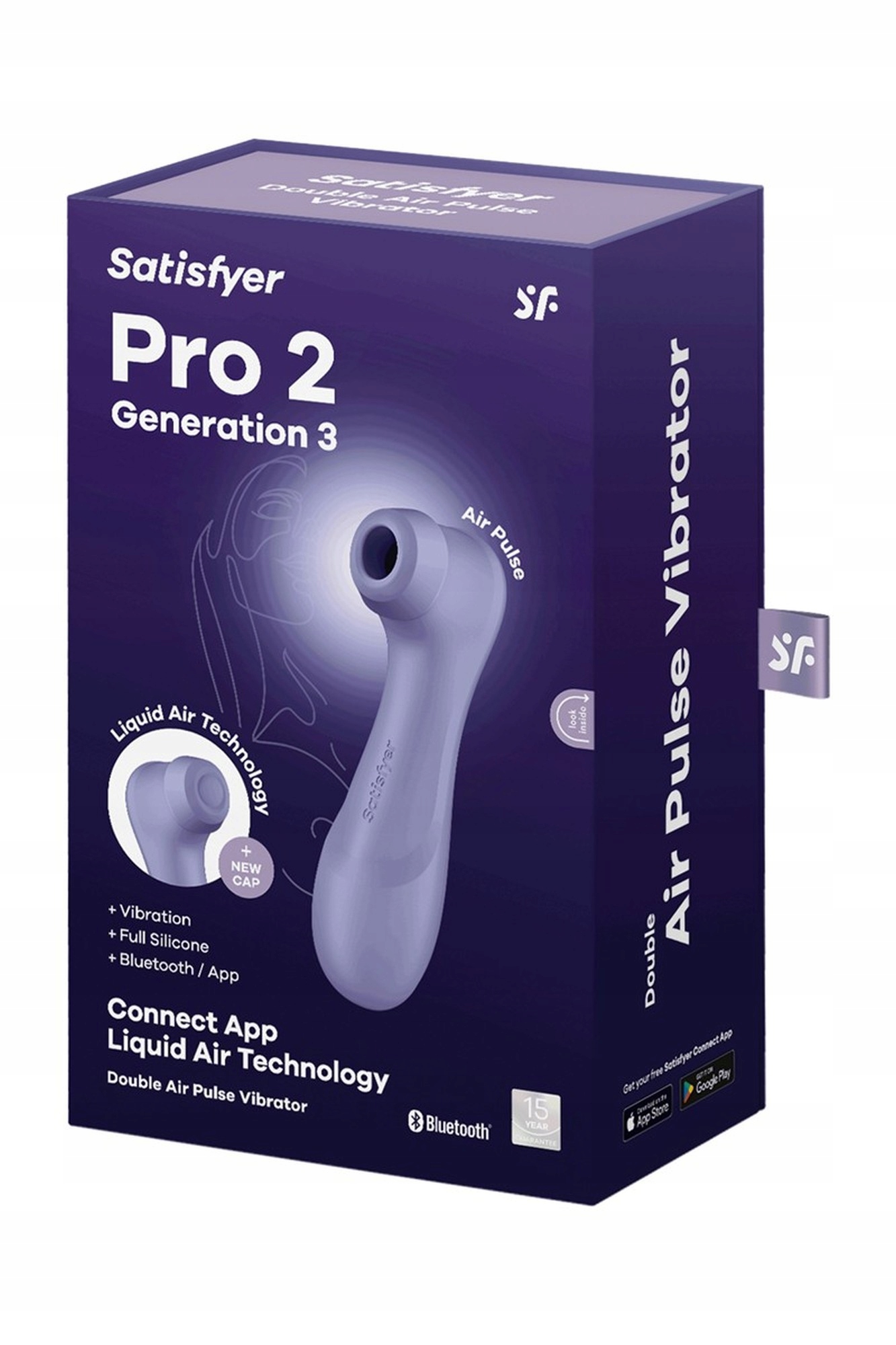 Бесконтактный массажер с вибрацией Satisfyer Pro 2 Gen 3 Connect App фиолетовый