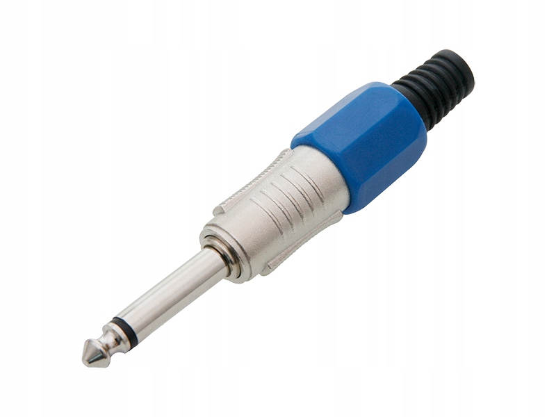 WTYK JACK 6,3 MONO METALOWY NIEBIESKI HQ NA KABEL