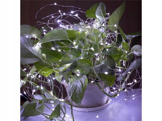 

Lampki Druciki 100 Led Na Baterie Białe Światło