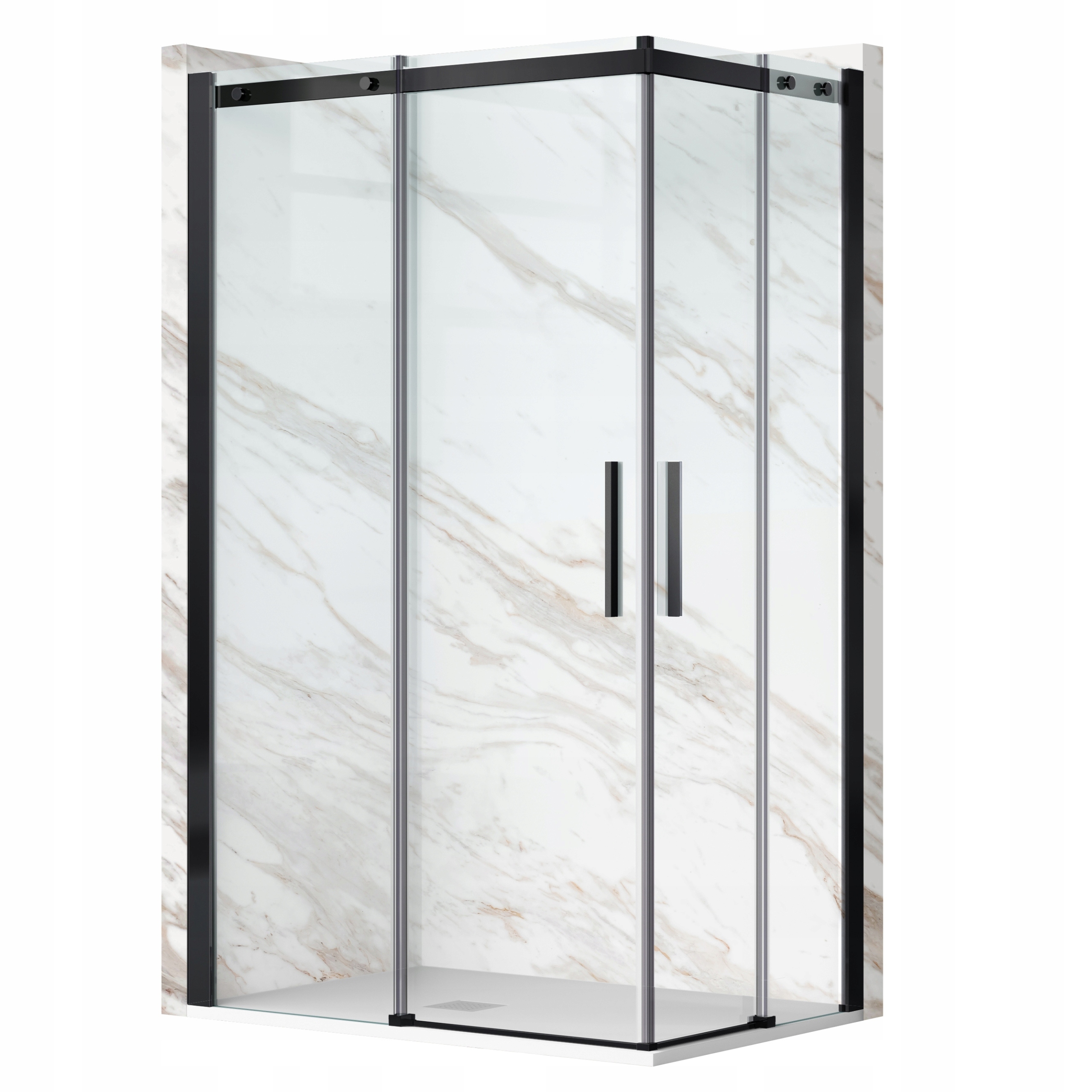 Sprchový kout Rio Balneo černá 80x80 cm, tvrzené sklo 6 mm