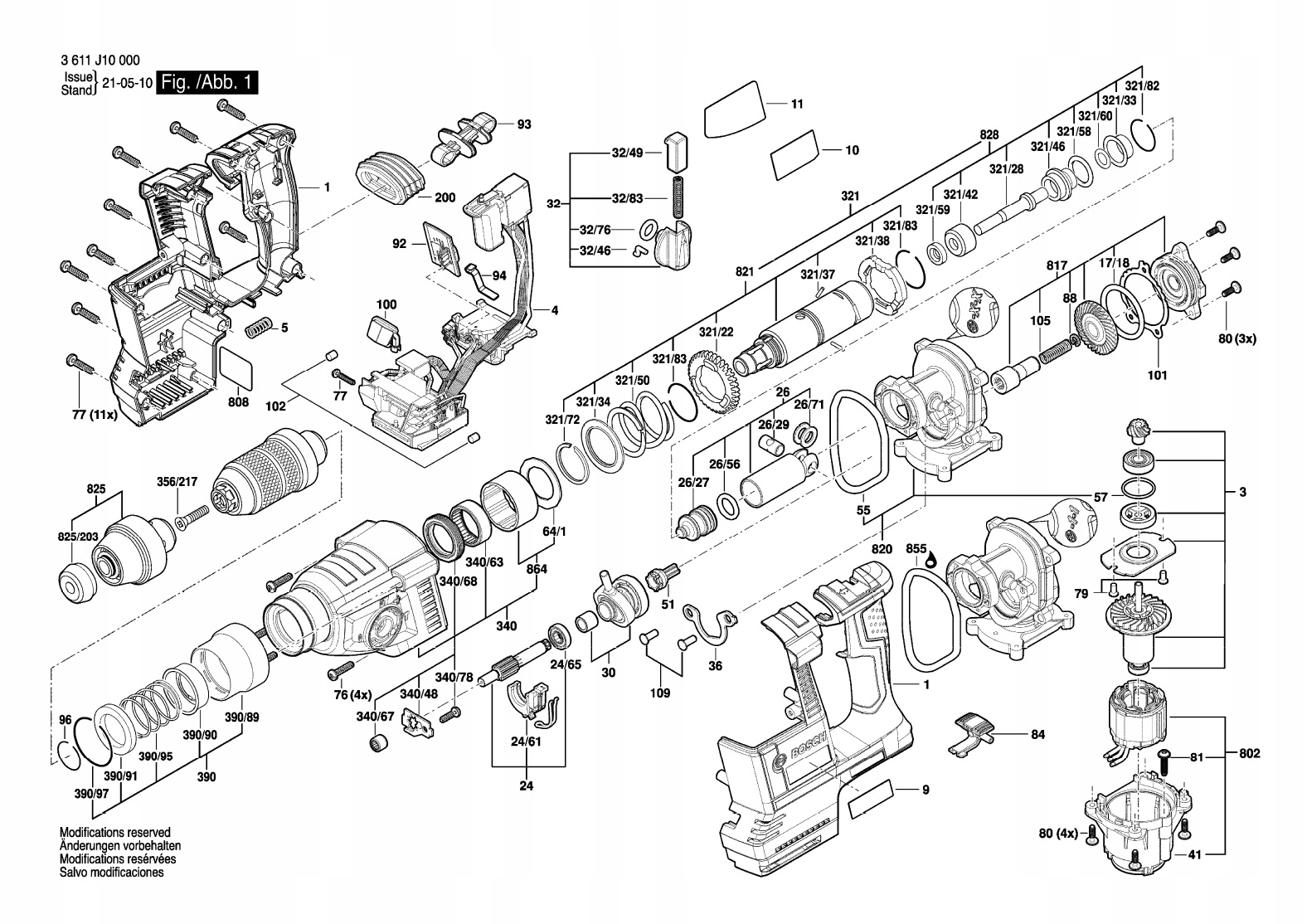 Bosch suwak przełącznika do młota obrotowego GBH 18V-26 F 3611J10000 Kod producenta 1600A001E5