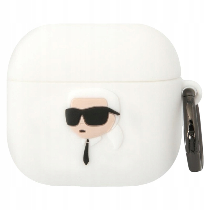 Karl Lagerfeld 3D Silicone Nft Pouzdro pro AirPods 4 (bílé)