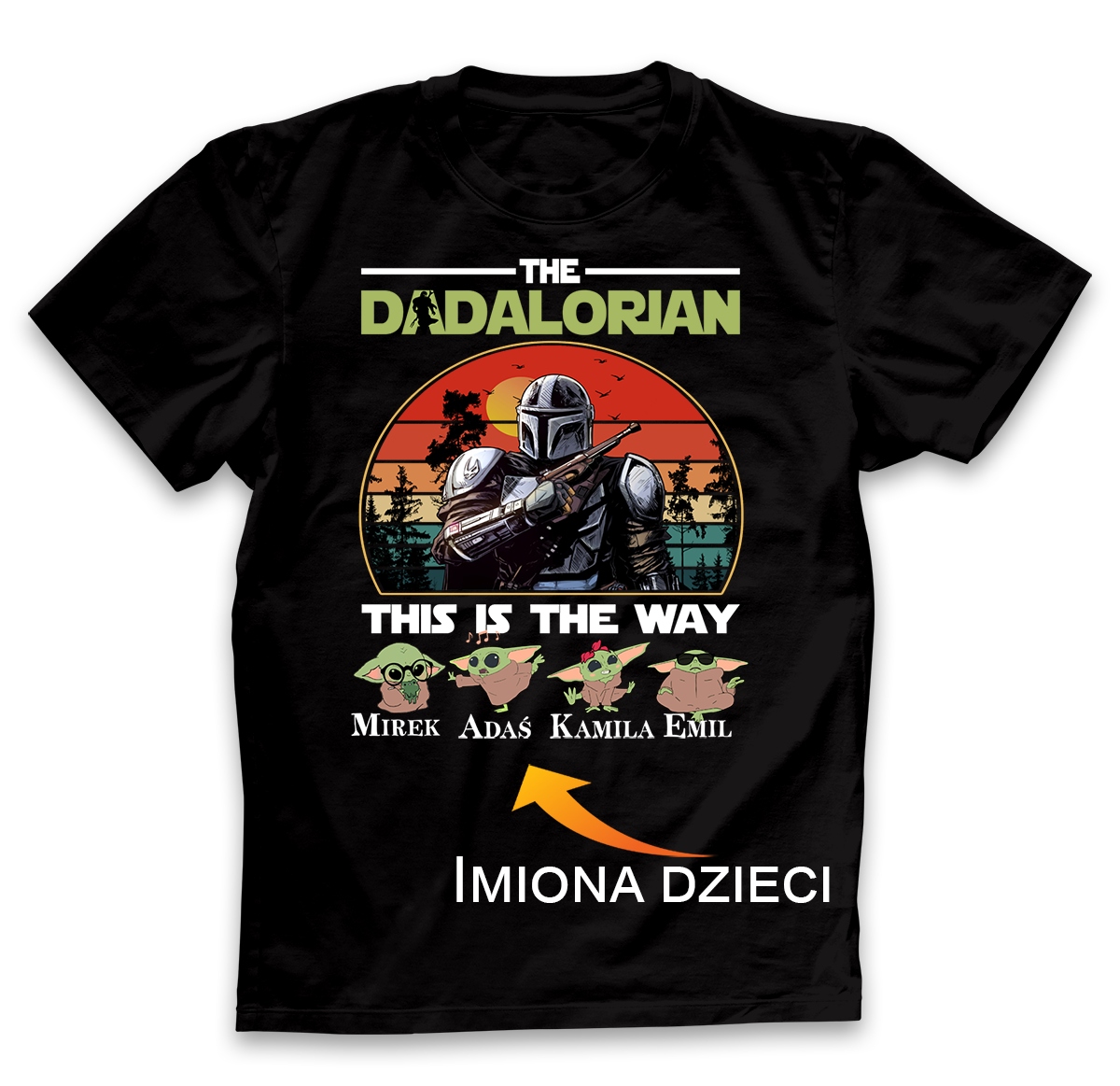 

Koszulka dla taty Dadalorian z imionami dzień ojca