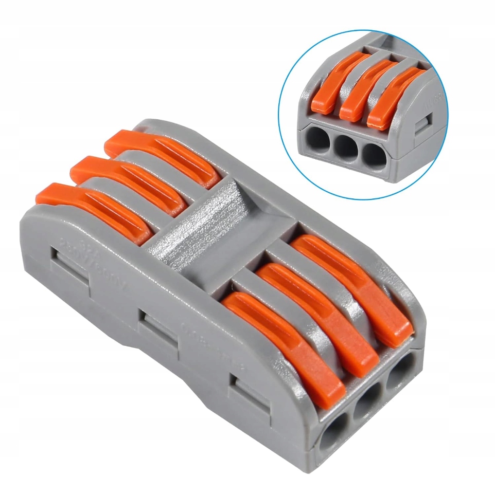 ZŁĄCZKI PUSZEK 3X3 SZYBKOZŁĄCZKA PRZELOTOWA 3PIN DWUSTRONNA ZESTAW 10 SZTUK EAN (GTIN) 5907796663813