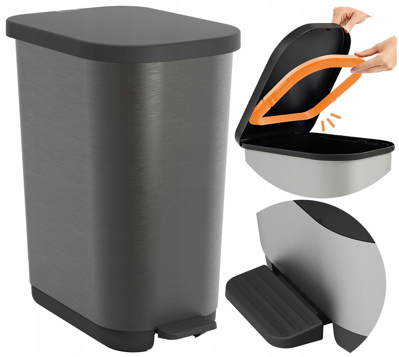 Rotho Kosz Na Śmieci Do Kuchni Pod Zlew Duży Regulowany 25 40 L Grafitowy