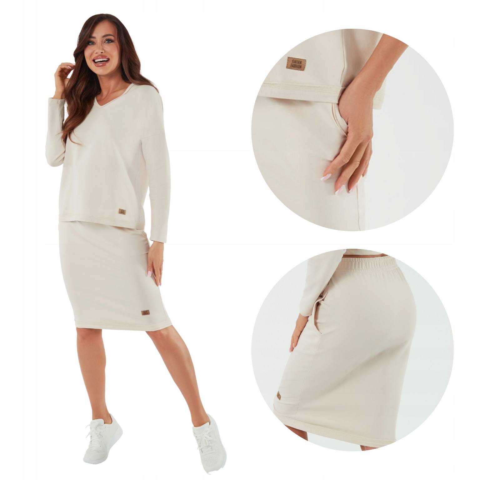 Dámská béžová midi Sukně , velikost S Stella Italian Fashion