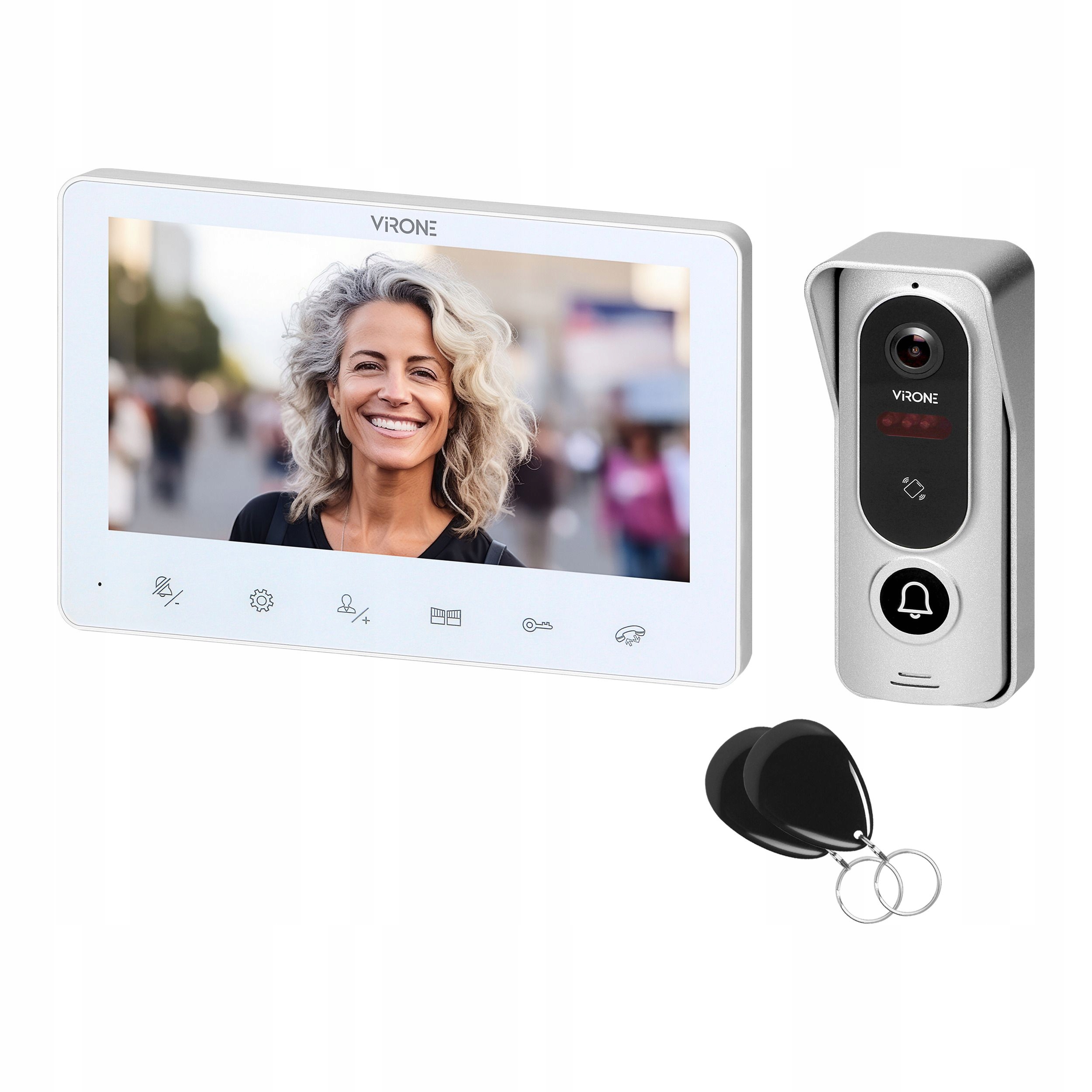 Rodinný videotelefonní set Angu, 4-žilový, 7", dotykové tlačítka