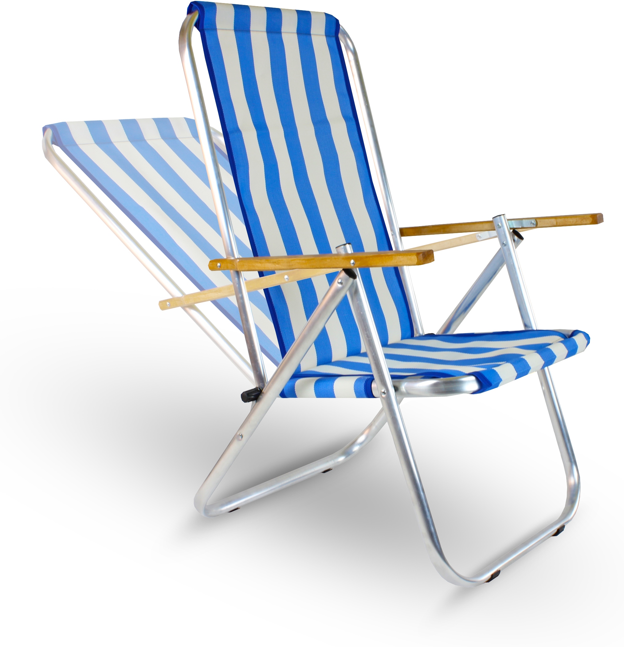 Leżak plażowy krzesło składane, aluminiowe z siatki, max 150 Kg, Bg