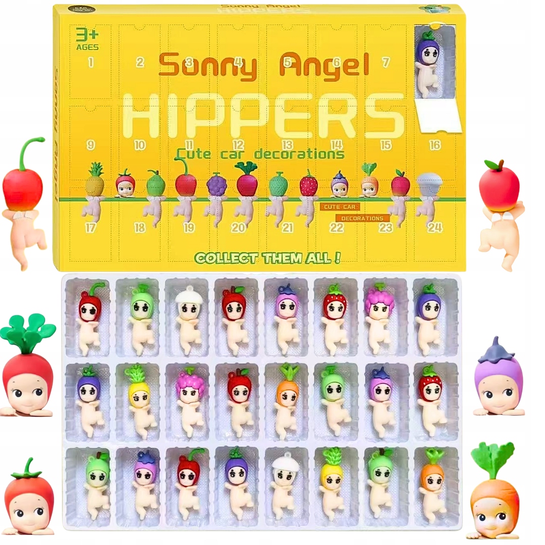 Адвент-календарь Sonny Angel Hippers, 24 фигурки-брелока с фруктами и овощами, от 3 лет