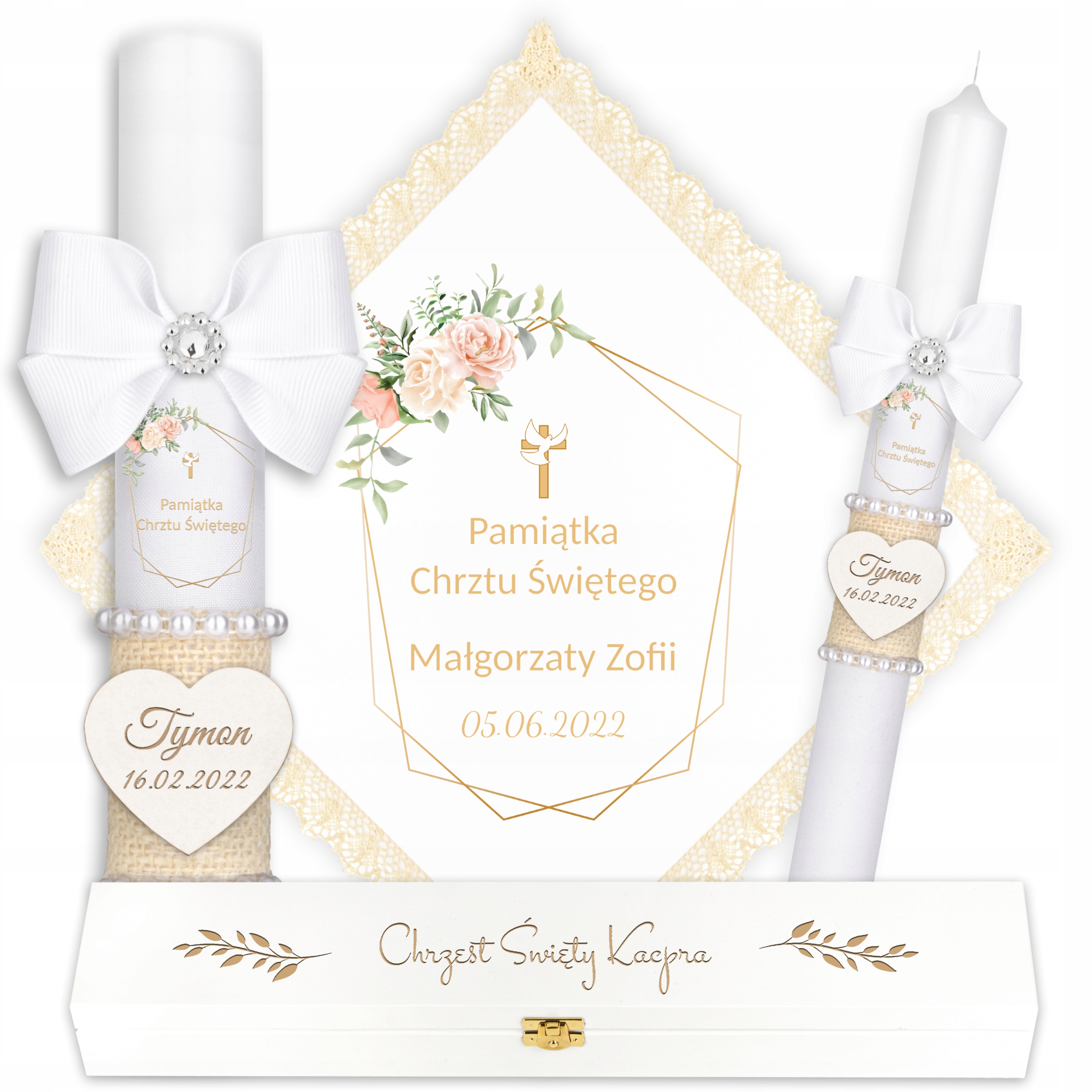 

Świeca Na Chrzest Szatka Do Chrztu Pudełko Drewno