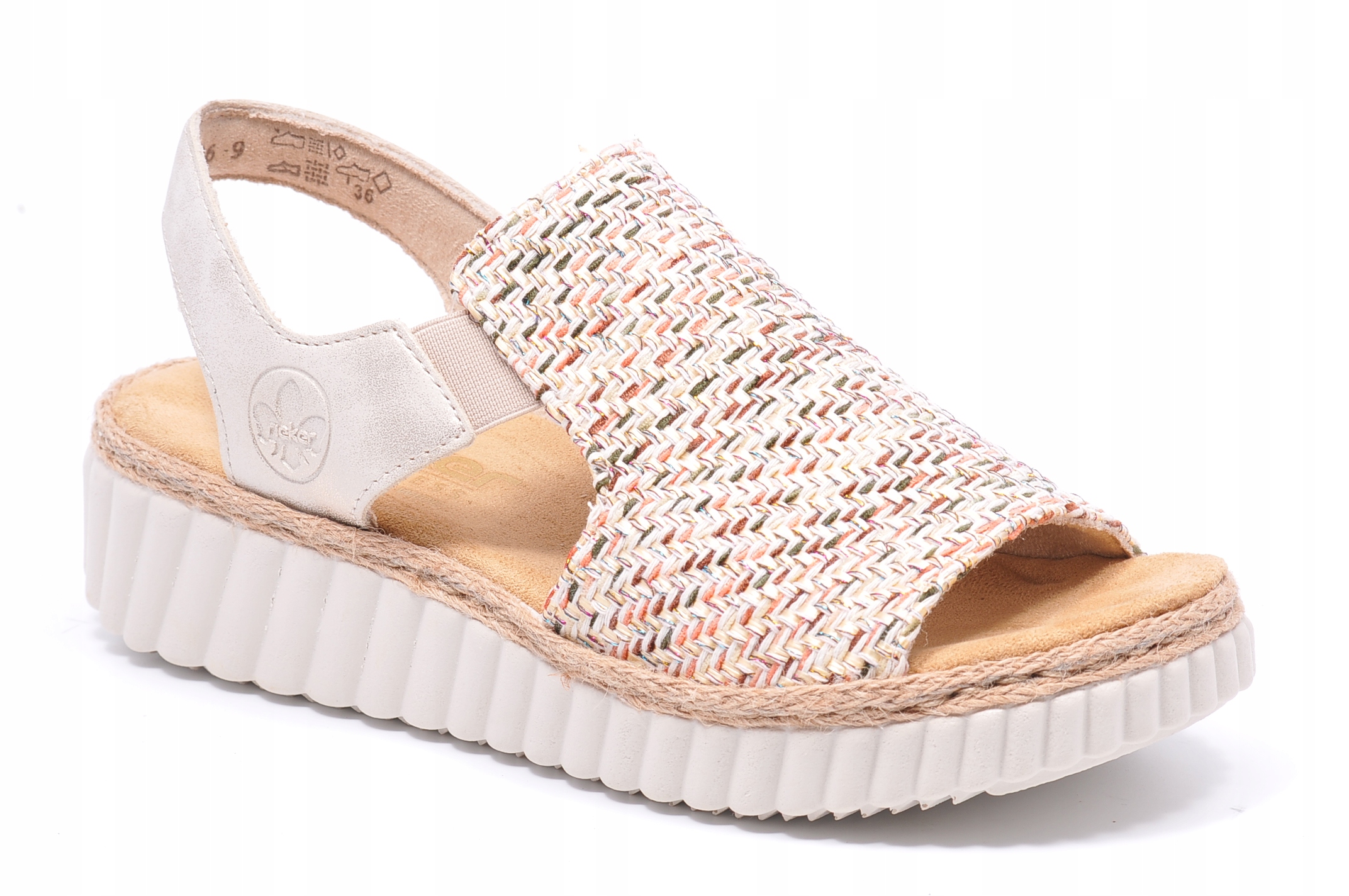 Sandály Rieker 69276-60 Béžová Velikost 36