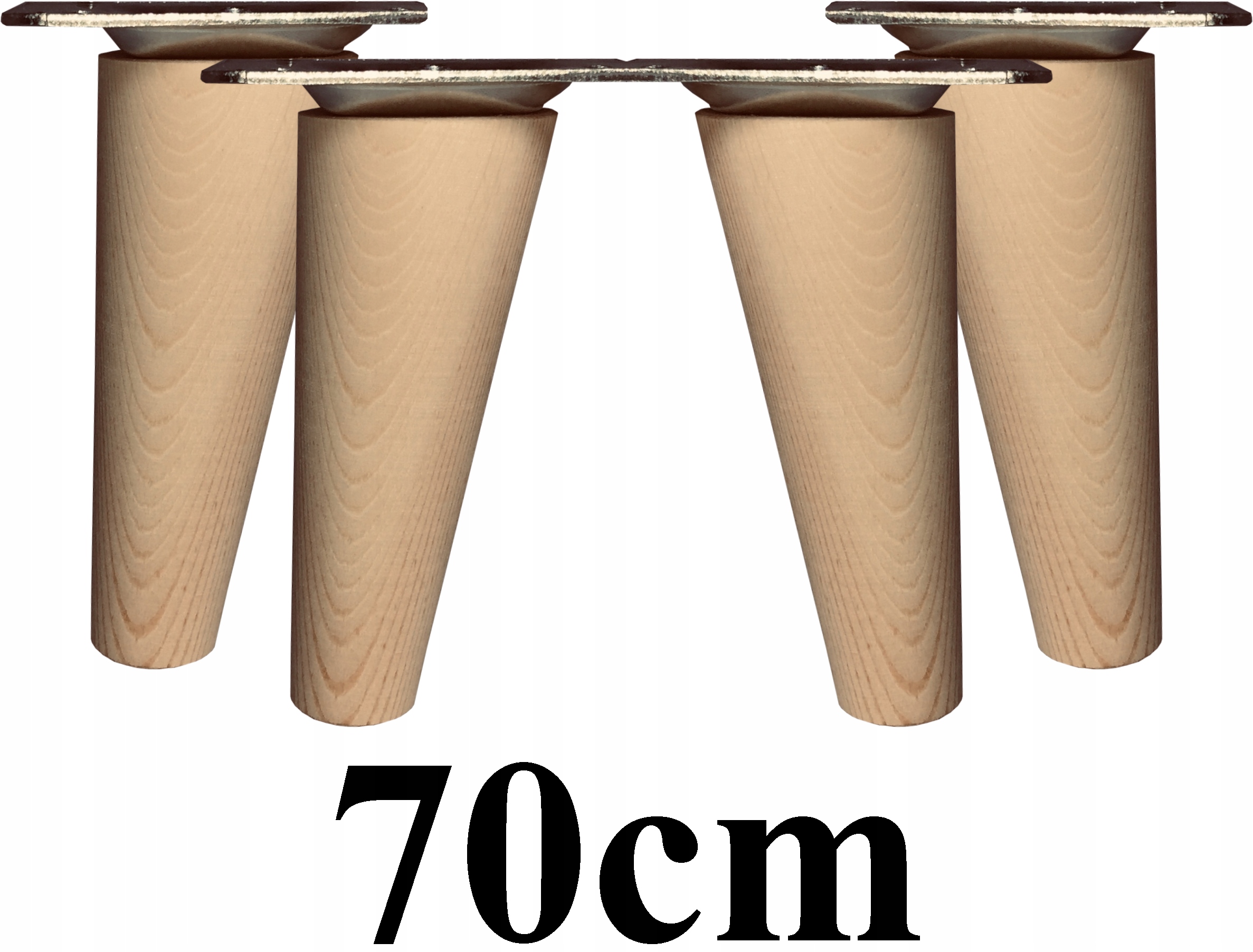 Nohy Nožky dřevěné šikmé 70 cm 4ks plechy