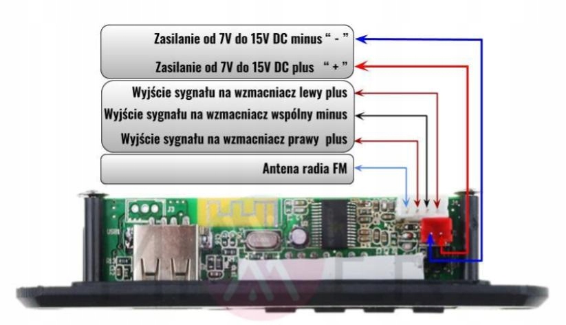 Moduł Audio Mp3 Bluetooth SD Radio Aux Pilot USB ! Model MP3 Odtwarzacz